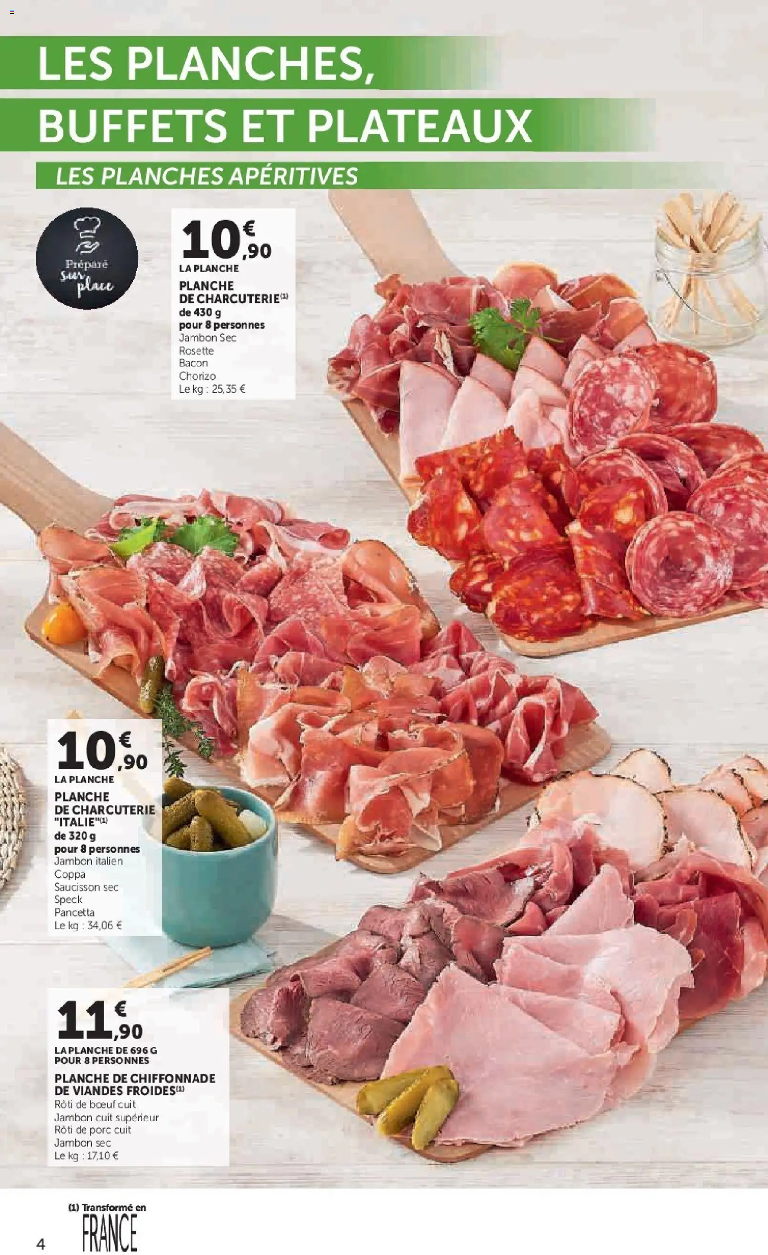 {H1} | Page: 4 | Produits: Chorizo, Saucisson, Rôti de bœuf, Porc