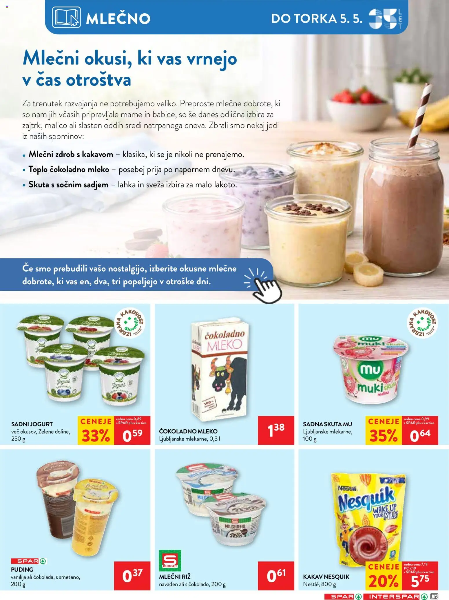 Novi Spar katalog ponudbe – veljaven od 29.04.2026 | Stran: 13 | Izdelki: Zdrob, Kakav, Riz, Skuta