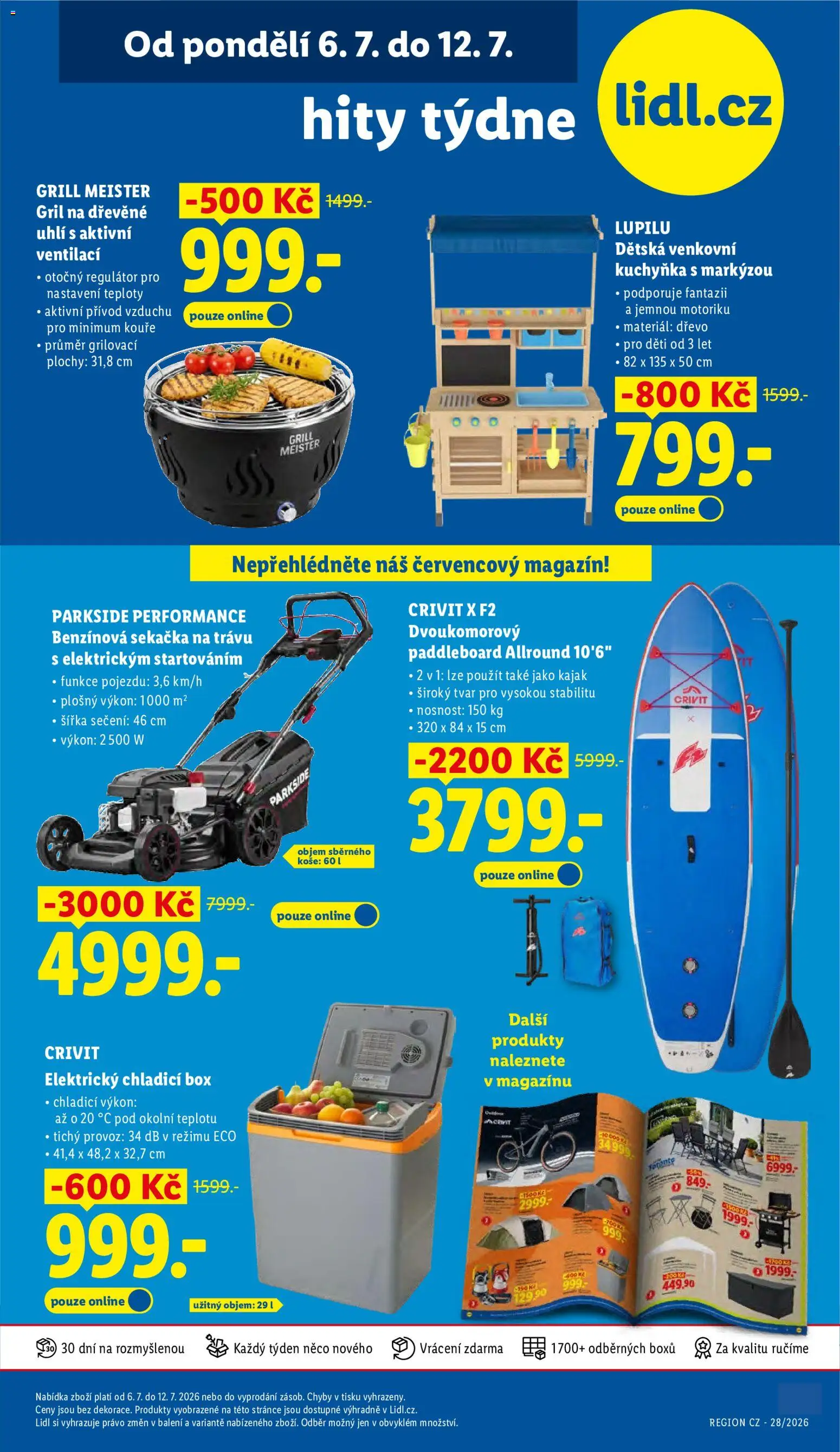 Lidl leták od 09.07.2026 | Strana: 49 | Produkty: Chladicí box, Gril, Paddleboard, Sekačka