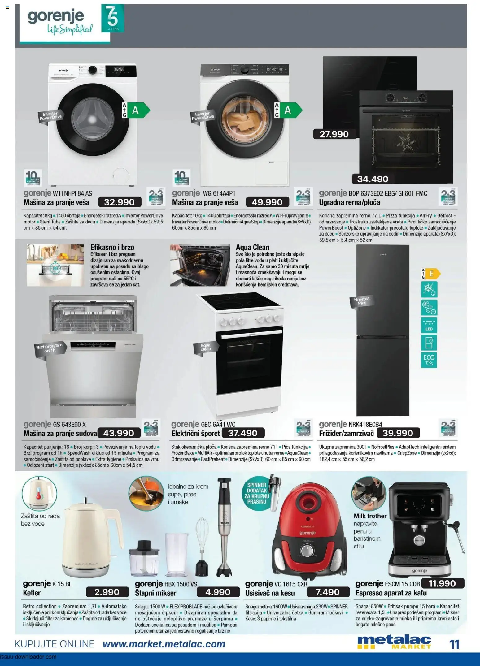 Metalac Market katalog - važi od 01.06.2026 | Strana: 11 | Proizvode: Aparat za kafu, Ketler, Nož, Wc
