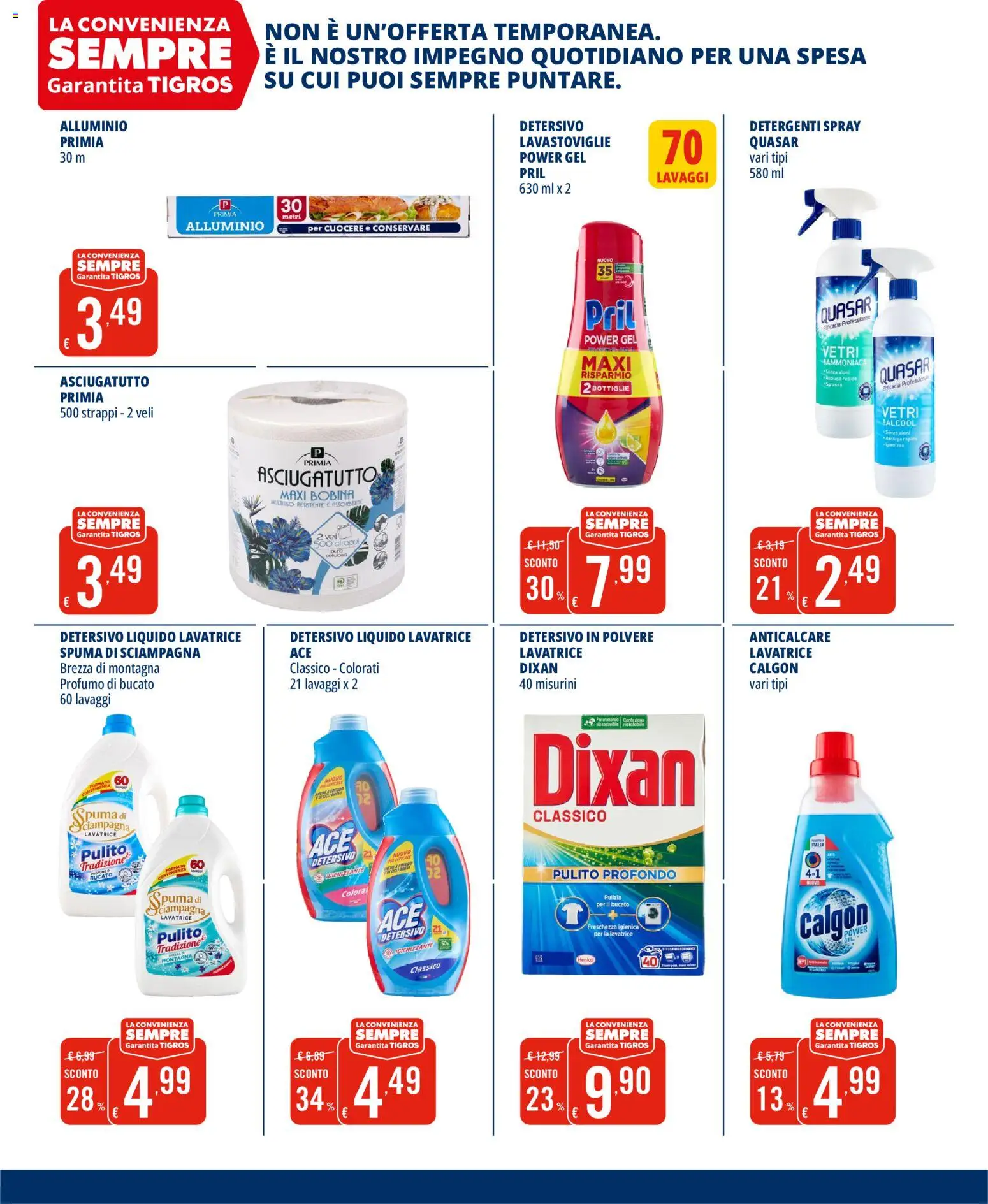 Volantino Tigros del 15/07/2026 | Pagina: 5 | Prodotti: Anticalcare, Lavatrice, Asciugatutto, Profumo