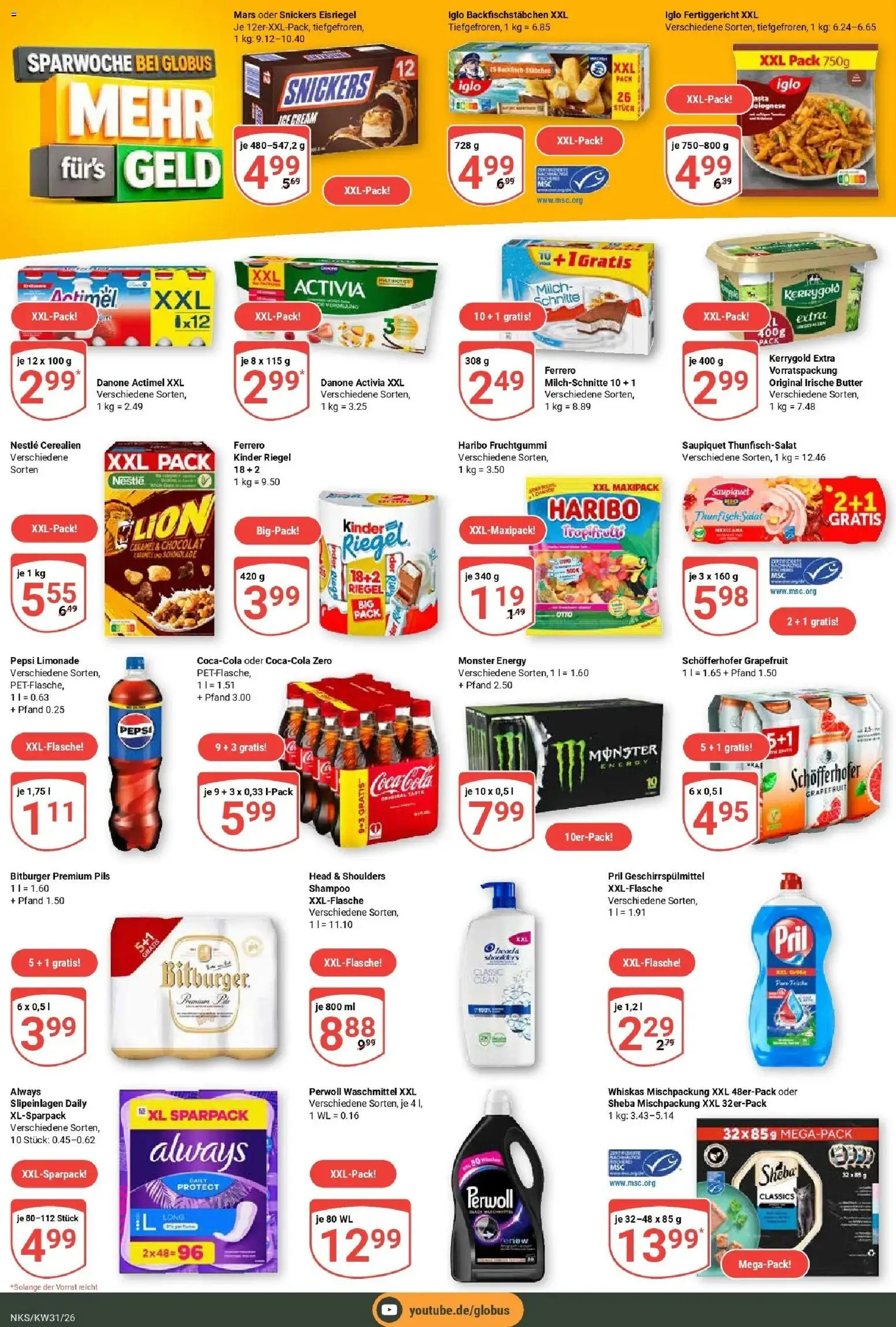 Globus Prospekt Neunkirchen – gültig ab 27.07.2026 | Seite: 22 | Produkte: Grapefruit, Geschirrspülmittel, Pepsi, Pril