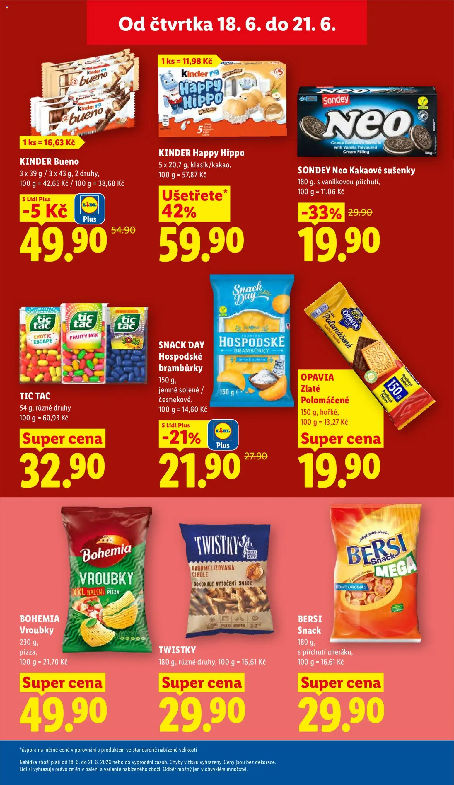 Lidl leták od 18.06.2026 | Strana: 21 | Produkty: Cookies, Cibule, Kinder Bueno, Sušenky
