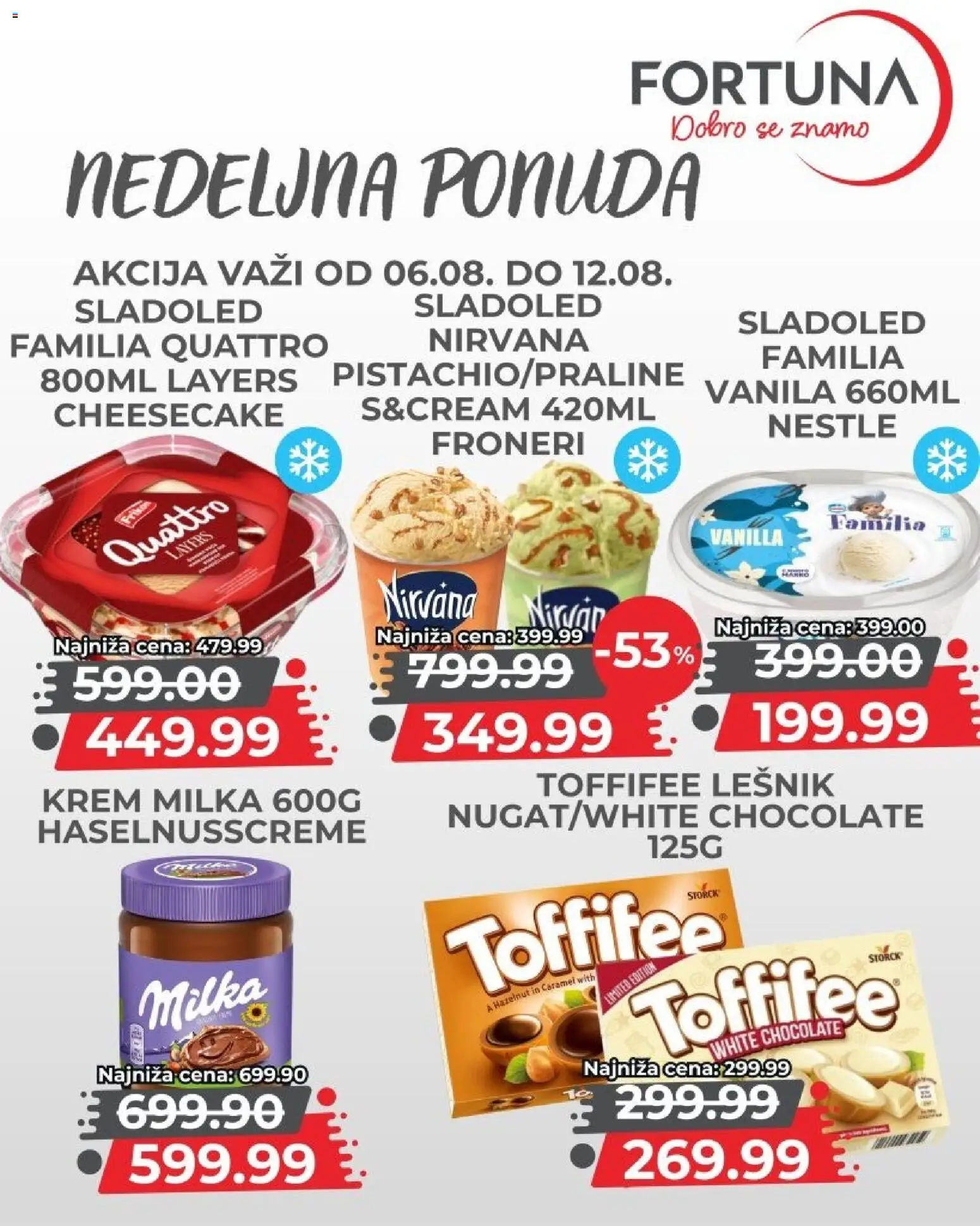 Fortuna Market katalog - važi od 06.08.2026 | Strana: 7 | Proizvode: Milka, Sladoled, Lešnik, Cheesecake