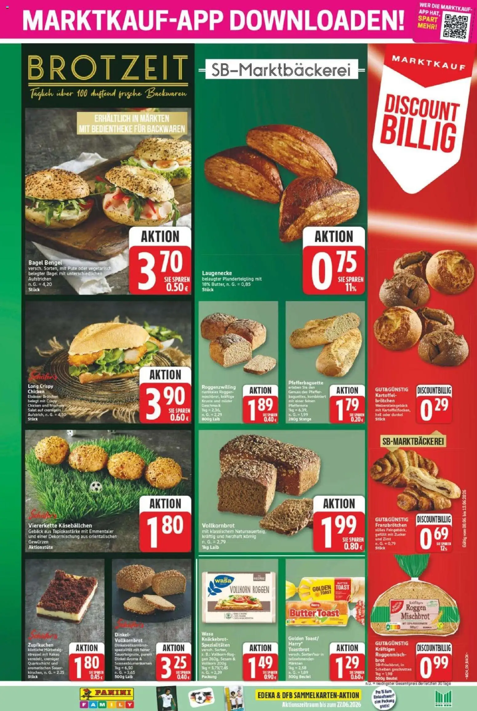 Marktkauf Prospekt – gültig ab 08.06.2026 | Seite: 9 | Produkte: Butter, Toastbrot, Wasa knackebrot, Salat