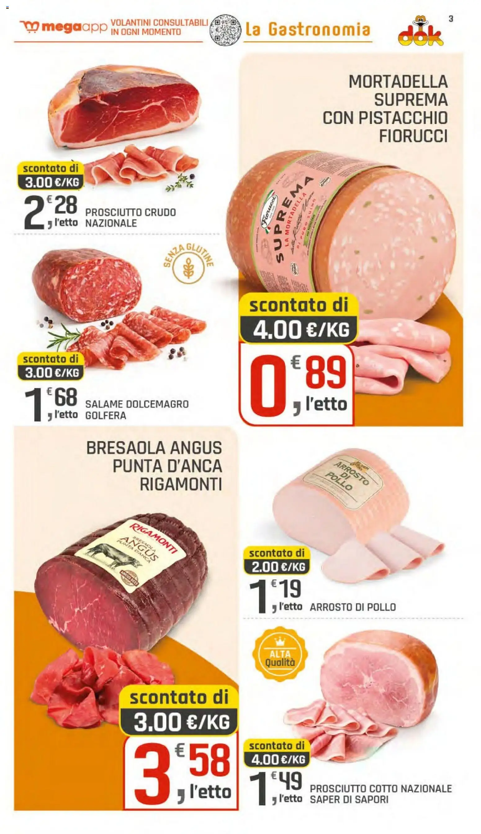 Volantino DOK del 23/07/2026 | Pagina: 3 | Prodotti: Arrosto, Salame, Pollo, Bresaola