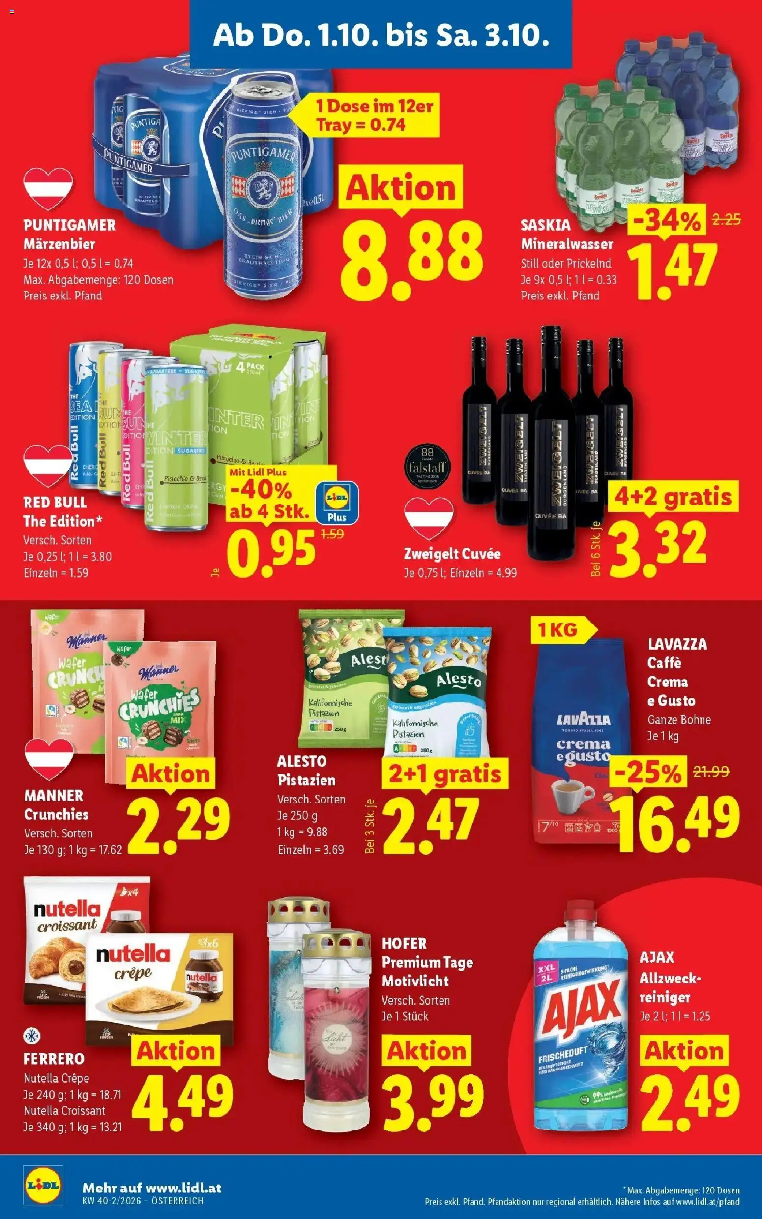 Lidl Flugblatt - Fohnsdorf ab 27.09.2026 - Angebote ab donnerstag | Seite: 12 | Produkte: Nutella, Mineralwasser, Bohne, Bier