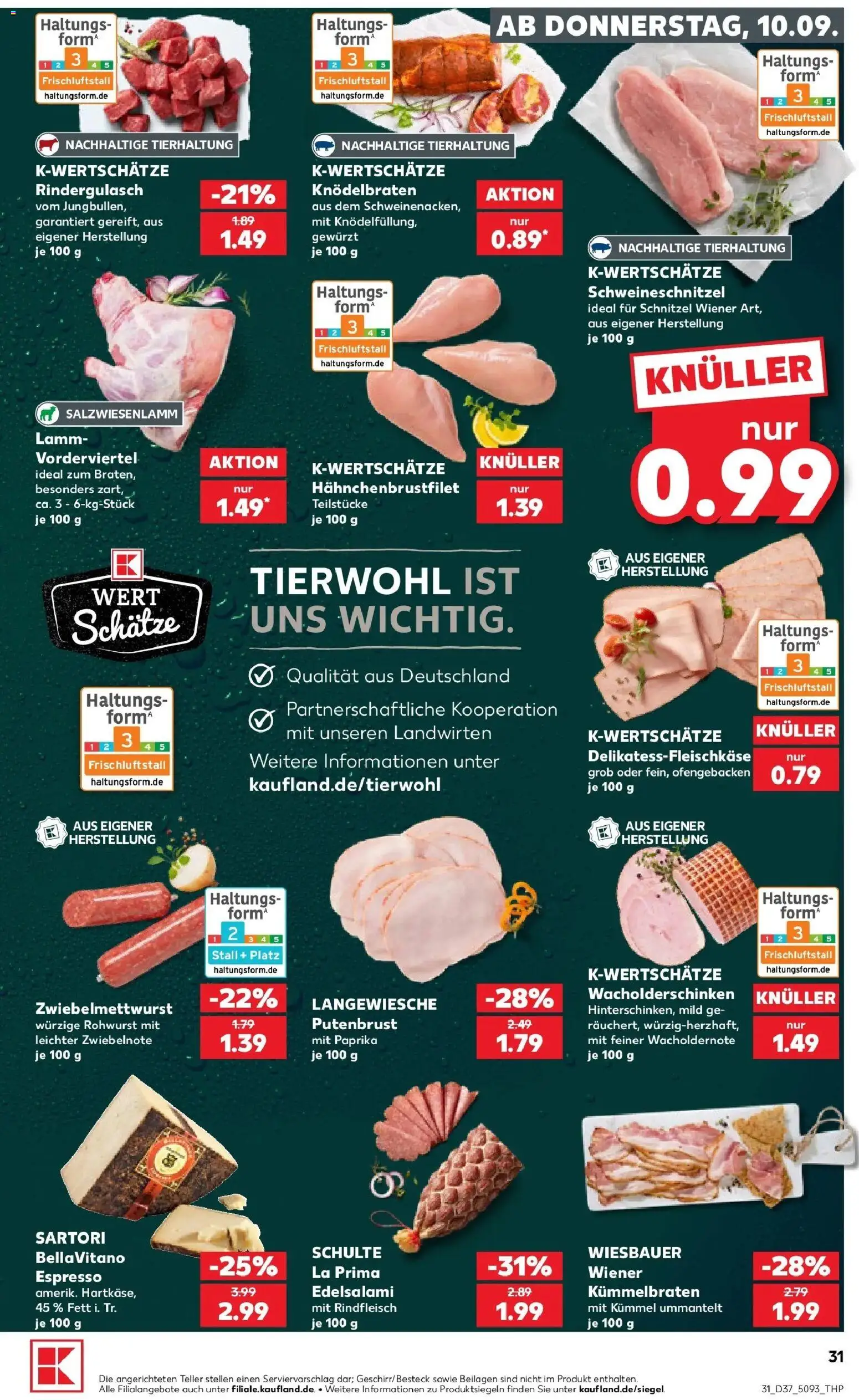 Kaufland Prospekt Mainz – gültig ab 07.09.2026 | Seite: 40 | Produkte: Beilagen, Rindergulasch, Schnitzel, Rindfleisch