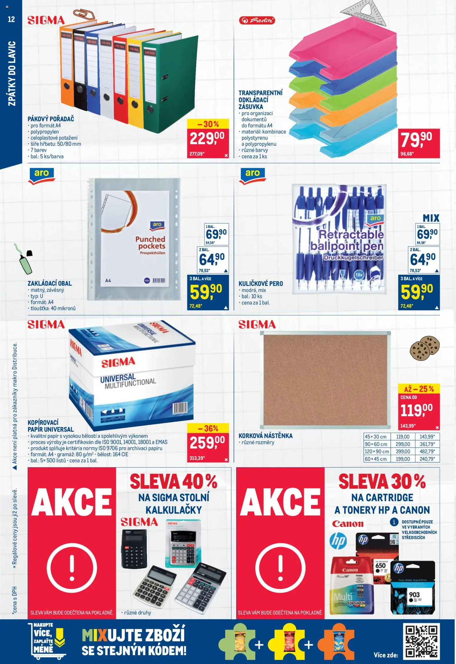 Makro leták - Nepotravinové zboží od 29.07.2026 | Strana: 12 | Produkty: Pero, Korková nástěnka, Zásuvka, Barvy