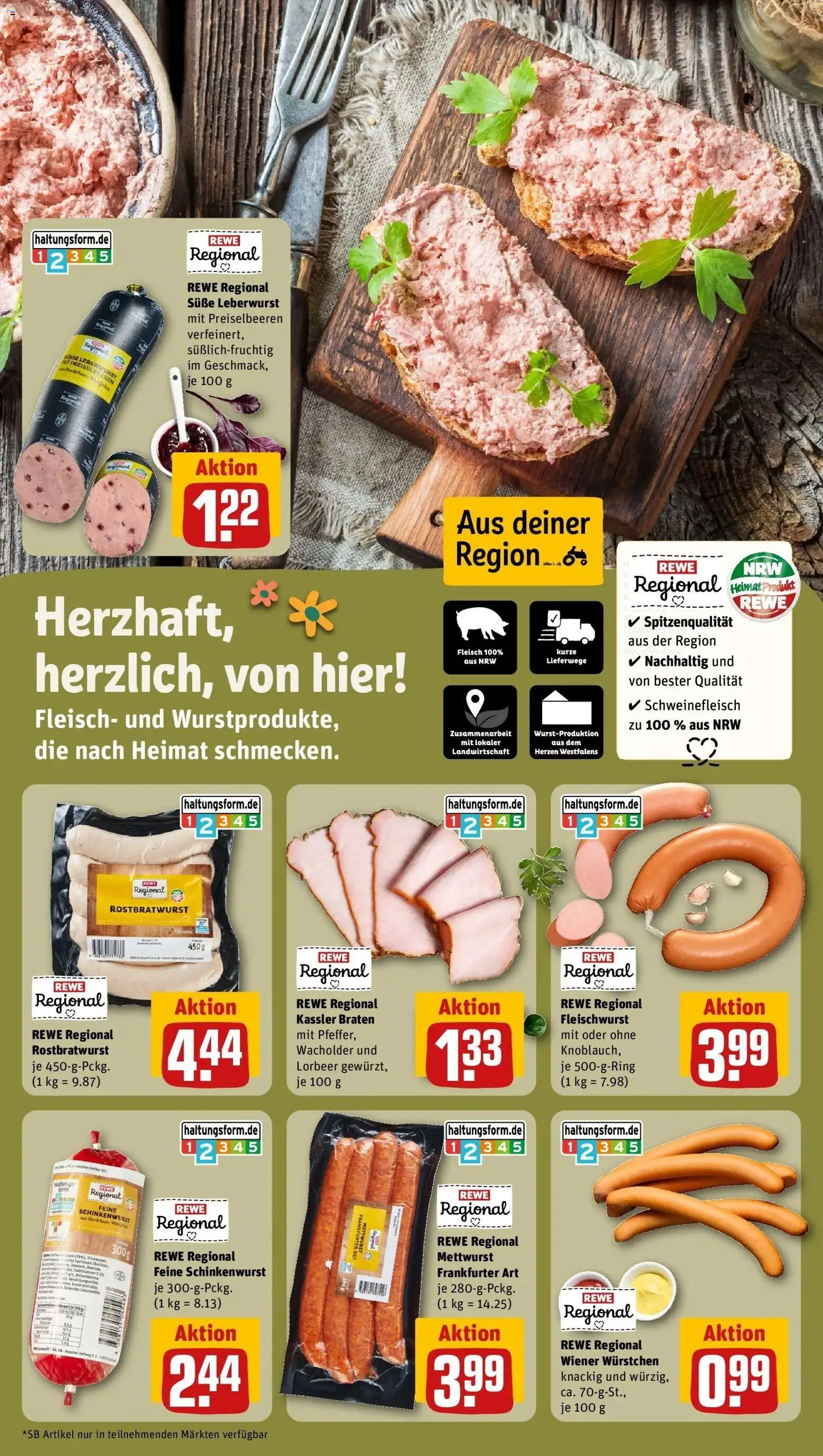Rewe Prospekt Unna – gültig ab 01.06.2026 | Seite: 11 | Produkte: Wiener wurstchen, Schweinefleisch, Fleisch