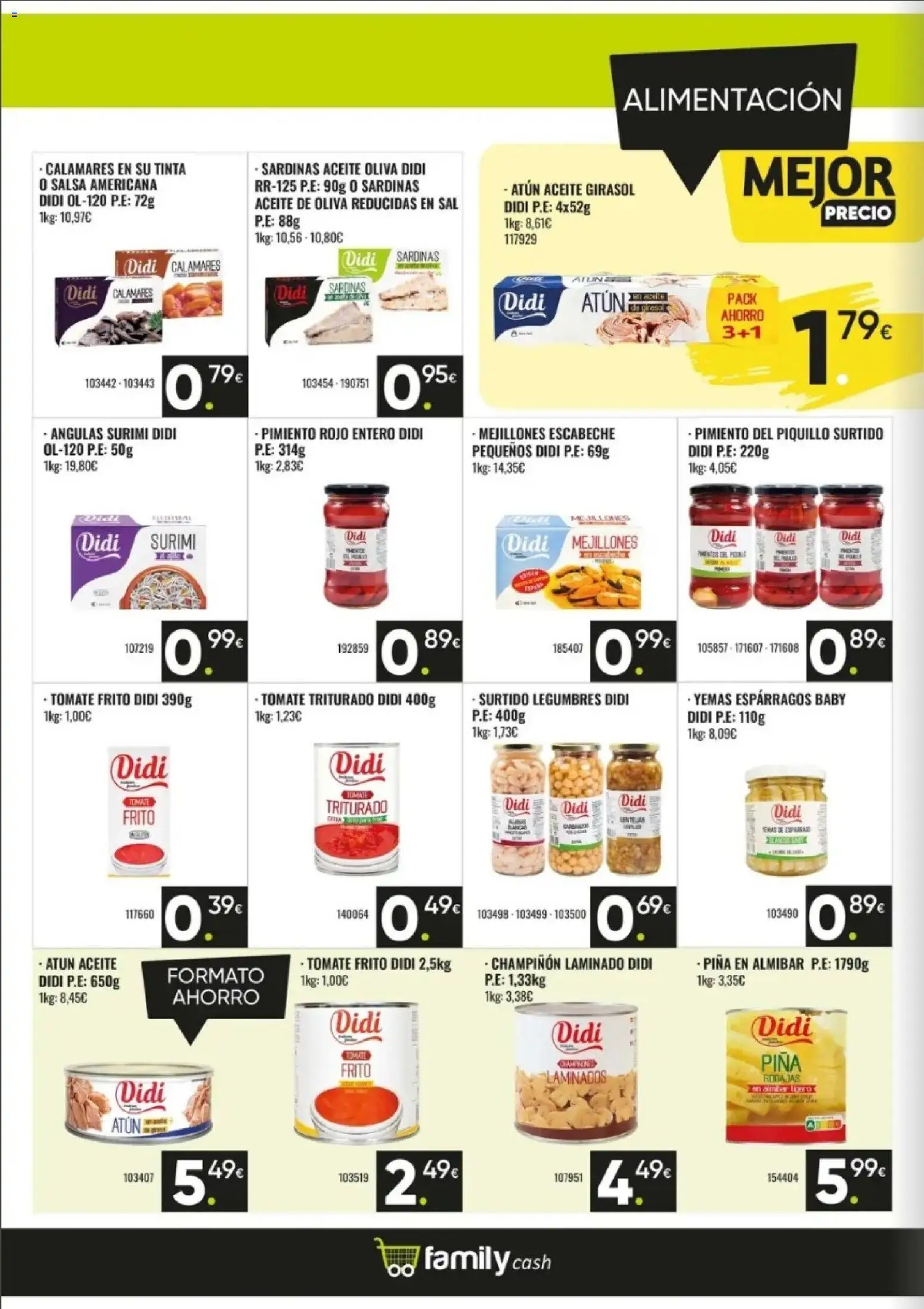 Family Cash folleto │ válido desde el 07/09/2026 | Página: 8 | Productos: Mejillones escabeche, Calamares, Tomate, Pimiento rojo