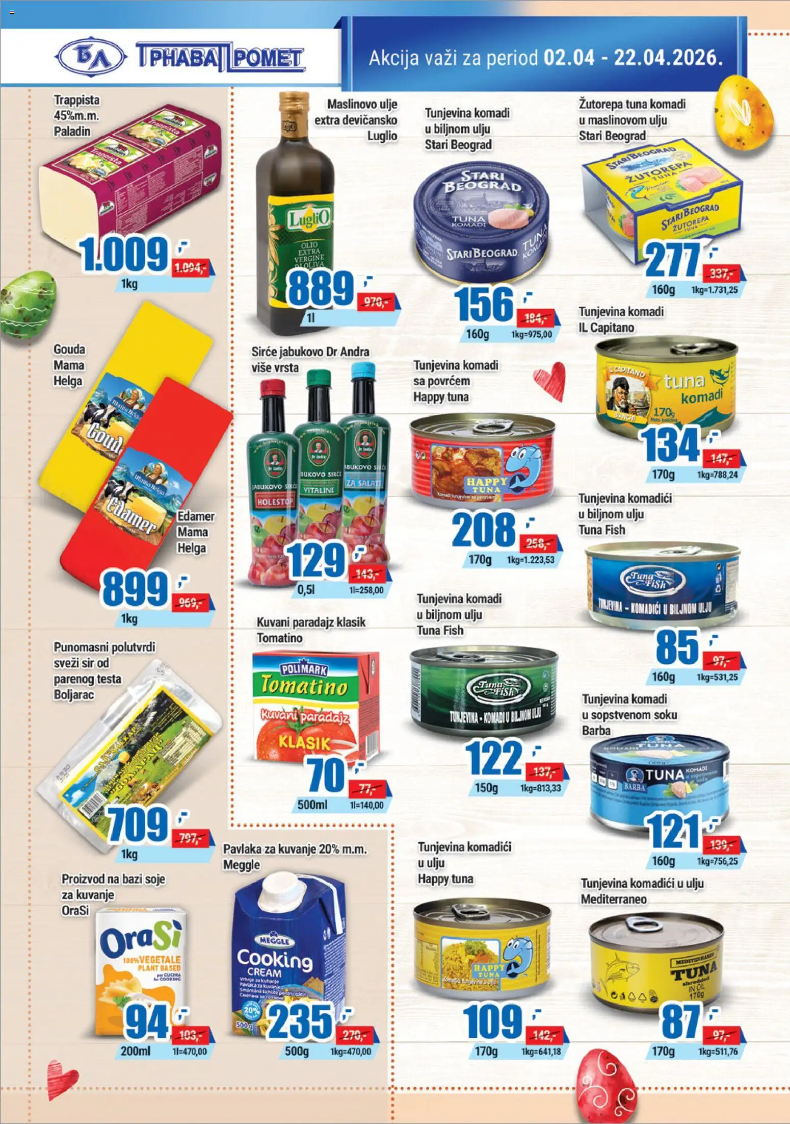 Trnava Promet katalog - važi od 02.04.2026 | Strana: 8 | Proizvode: Cider, Edamer, Ulje, Sirće