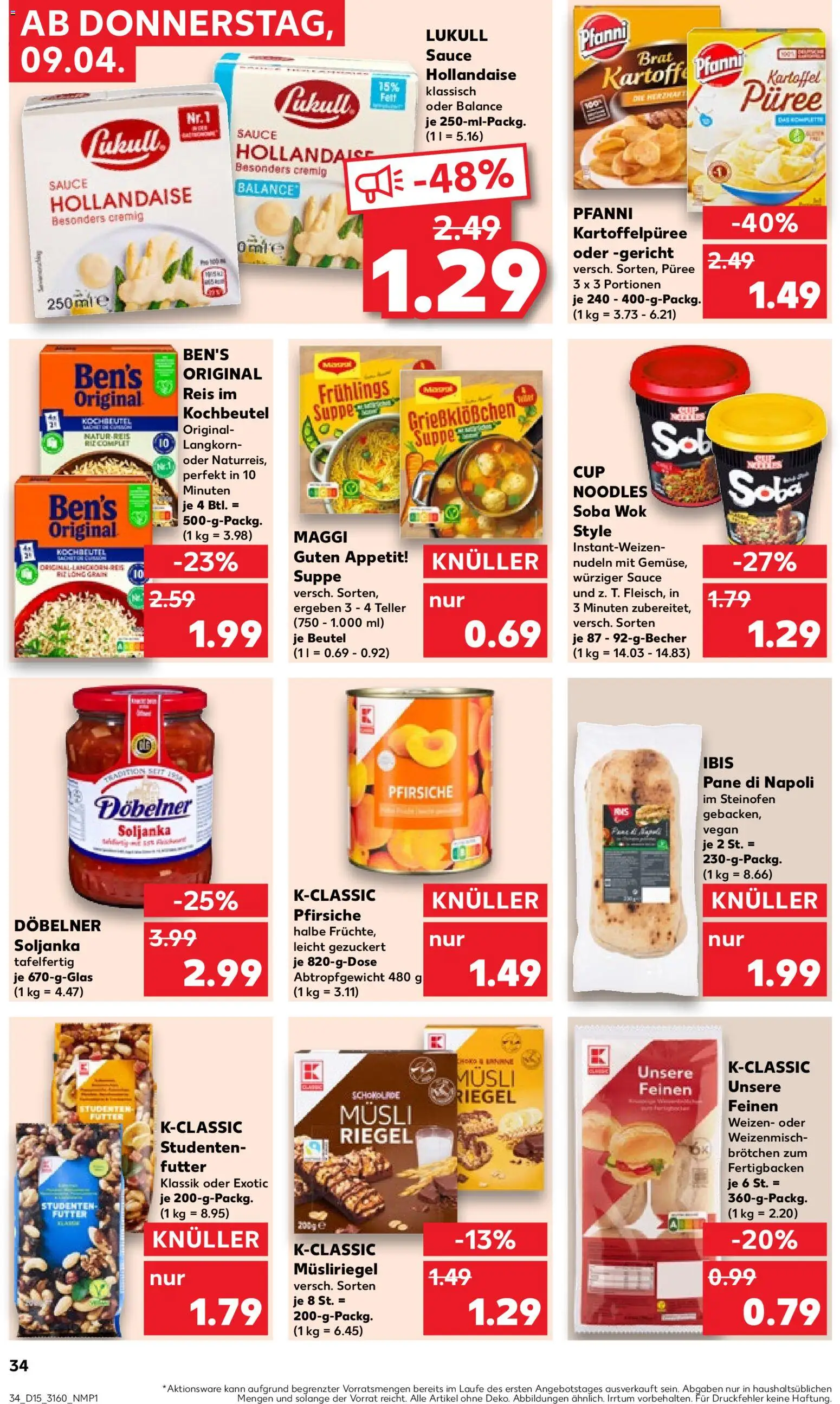 Kaufland Prospekt – gültig ab 09.04.2026 | Seite: 34 | Produkte: Maggi, Pane, Nudeln, Wok