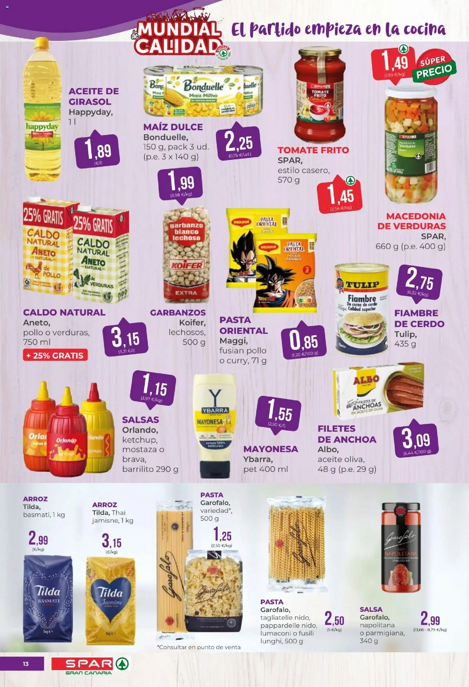 Spar folleto │ válido desde el 12.06.2026 | Página: 13 | Productos: Aceite, Pasta, Aceite de oliva, Οθόνη προβολής