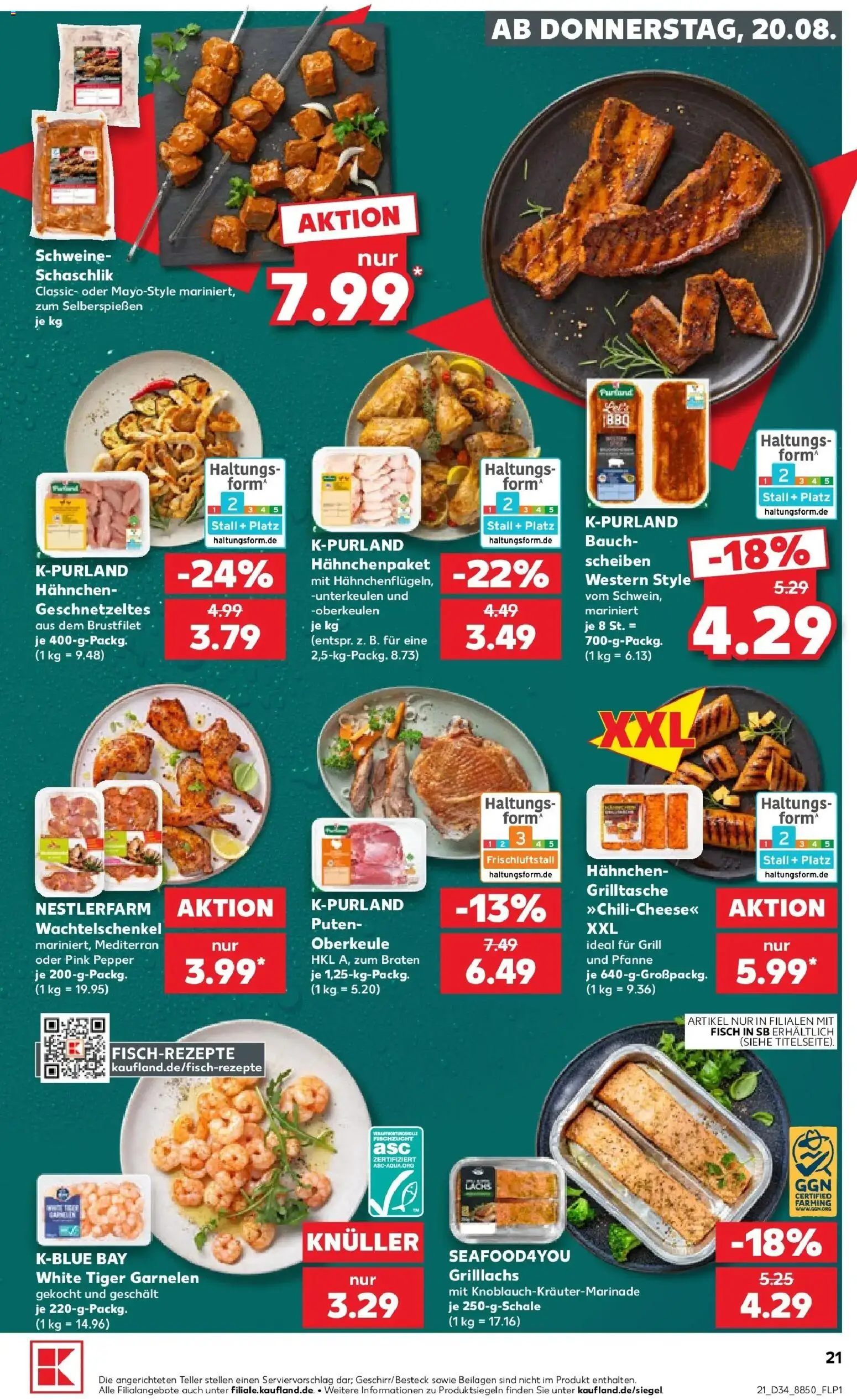 Prospekt Kaufland ab 17.08.2026 » Angebote Online zum Blättern | Seite: 32 | Produkte: Beilagen, Hahnchen, Fisch, Tiger garnelen