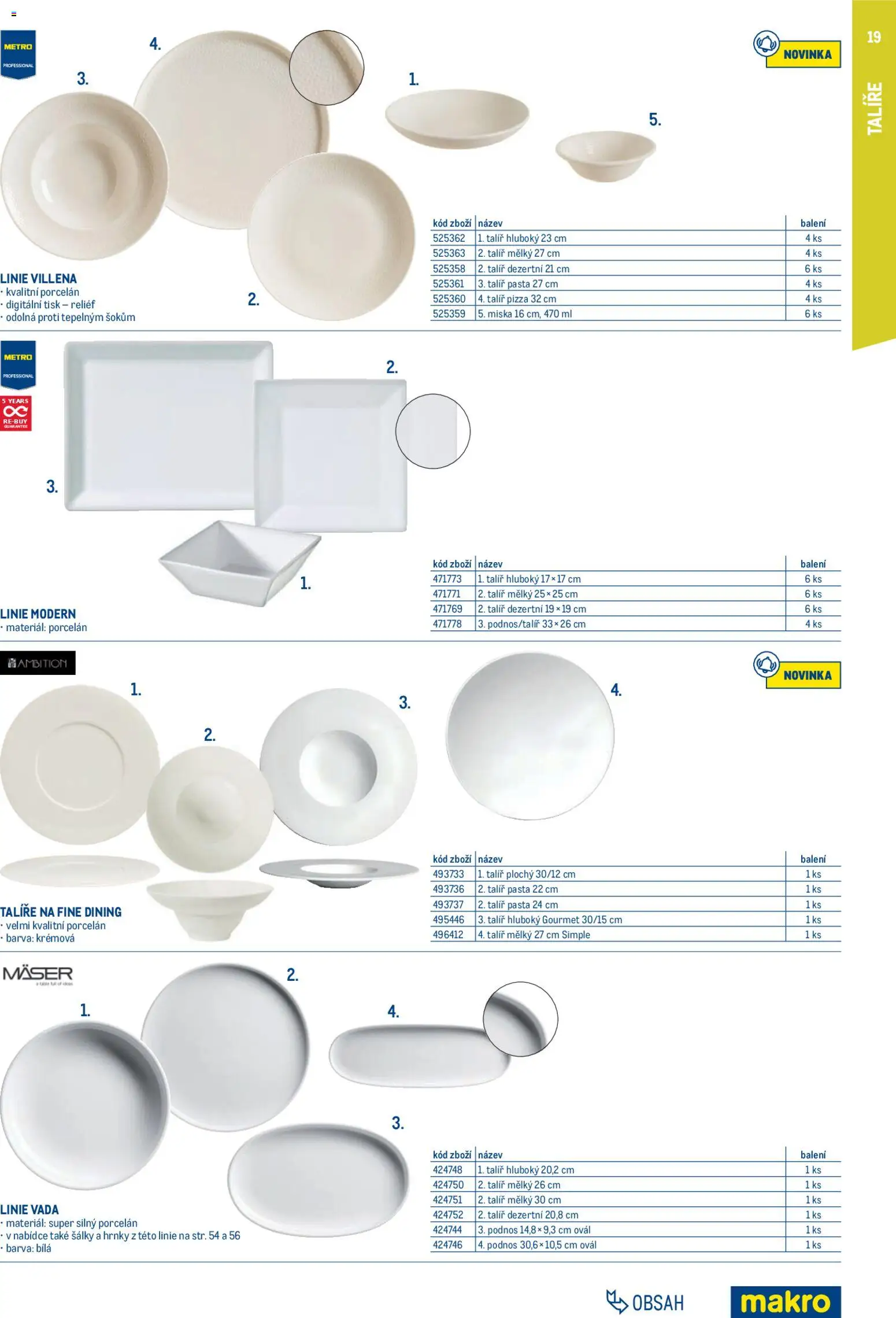 Makro leták - Gastro vybavení a zařízení od 01.02.2026 | Strana: 19 | Produkty: Hrnky, Talíře, Pizza, Talíř