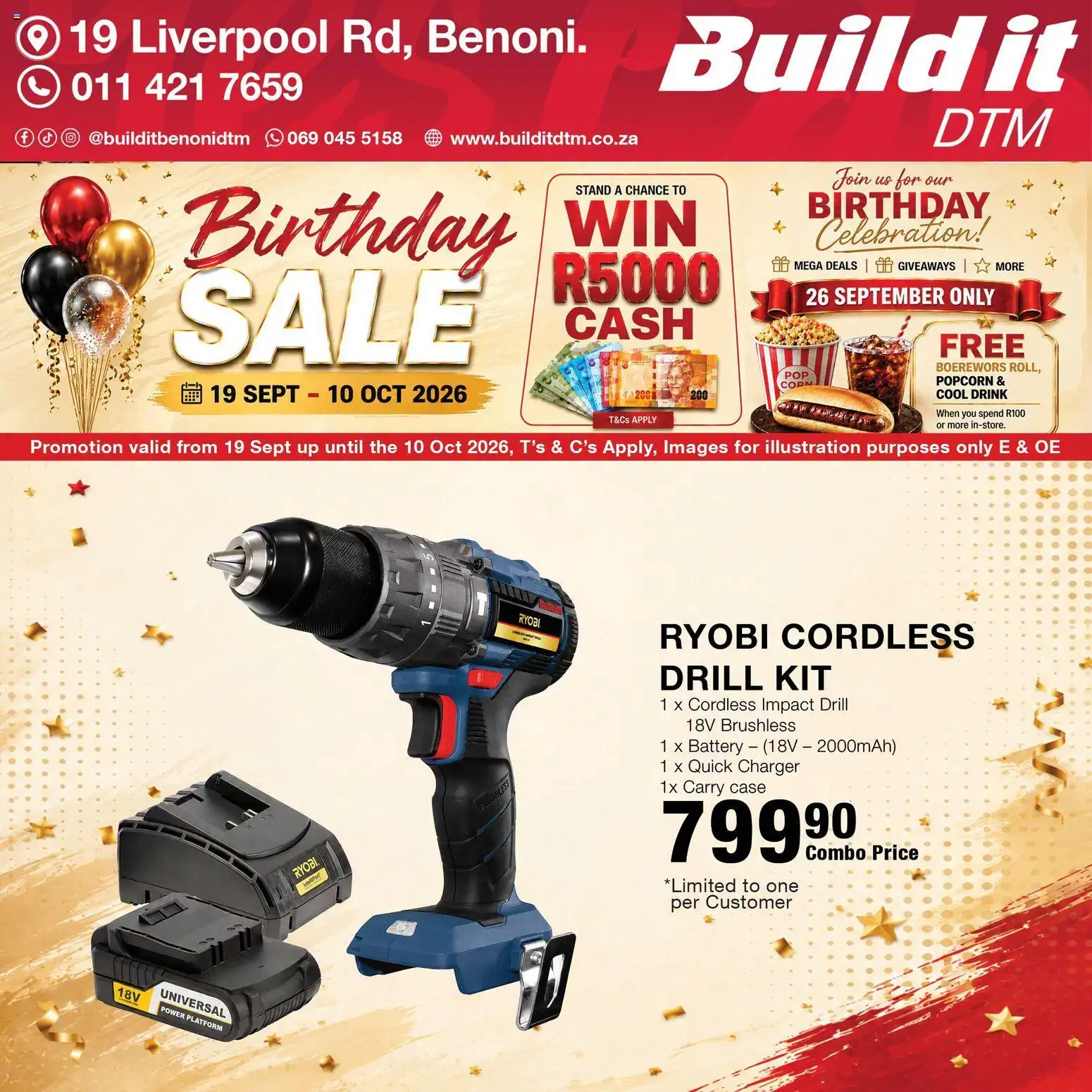 New Build It catalogue – valid from 19/09/2026 | Page: 3 | Products: Case, Boerewors, Battery, Charger