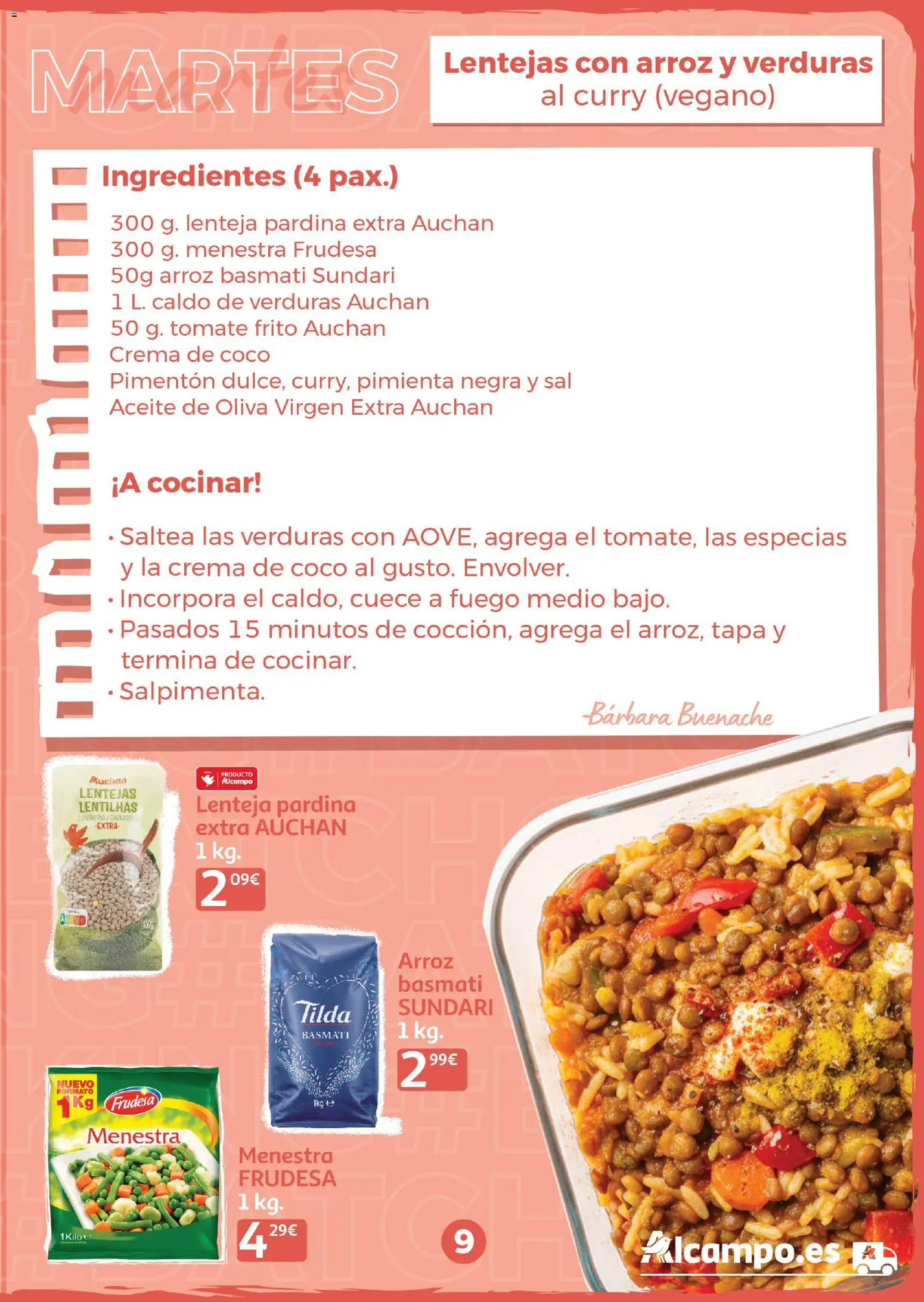Alcampo - Batchcooking 2026 │ válido desde el 15.01.2026 | Página: 9 | Productos: Κρεμάστρα, Arroz, Τυρόπιτα, Aceite de oliva