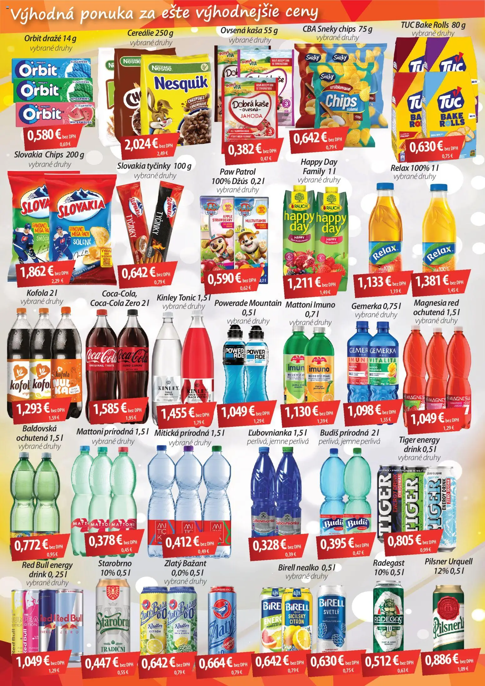 Nové CBA Verex akcie – leták je platný od 07.05.2026 | Strana: 2 | Produkty: Red Bull, Budiš, Ananás, Baldovská