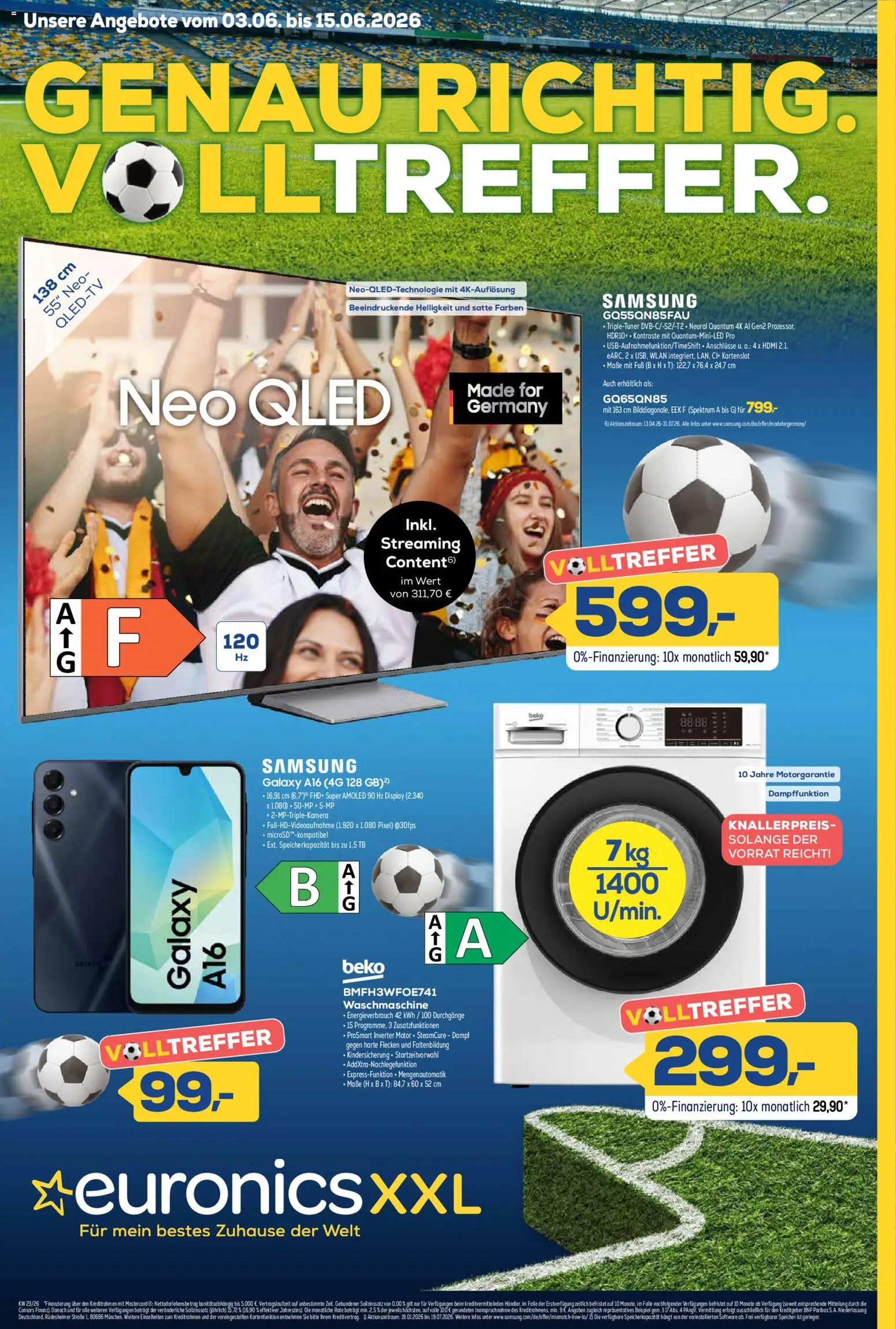 Euronics Aktueller Prospekt – gültig ab 03.06.2026 | Seite: 1 | Produkte: Waschmaschine, Samsung
