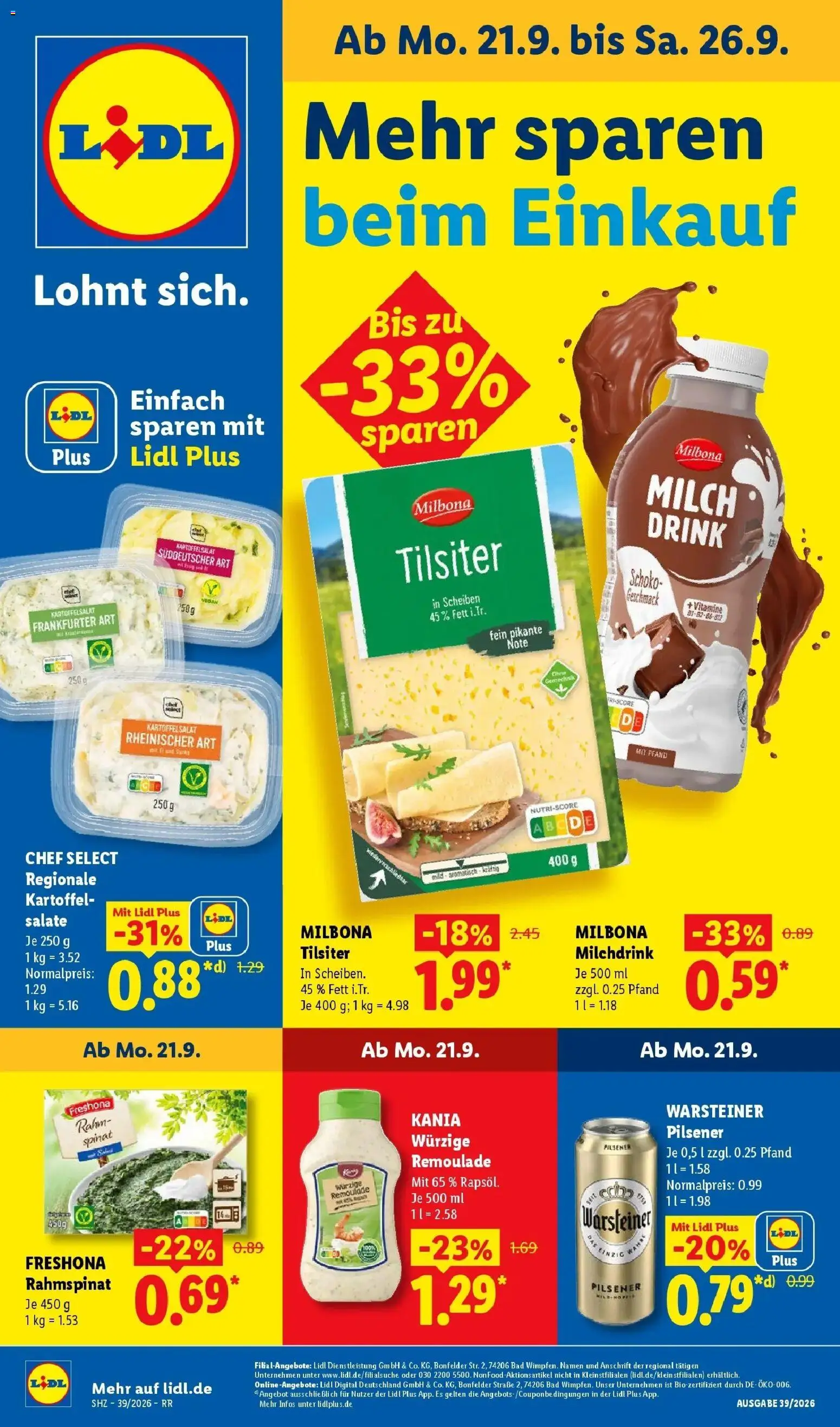Lidl Prospekt Zülpich (ab 21.09.2026) zum Blättern » Angebote | Seite: 1