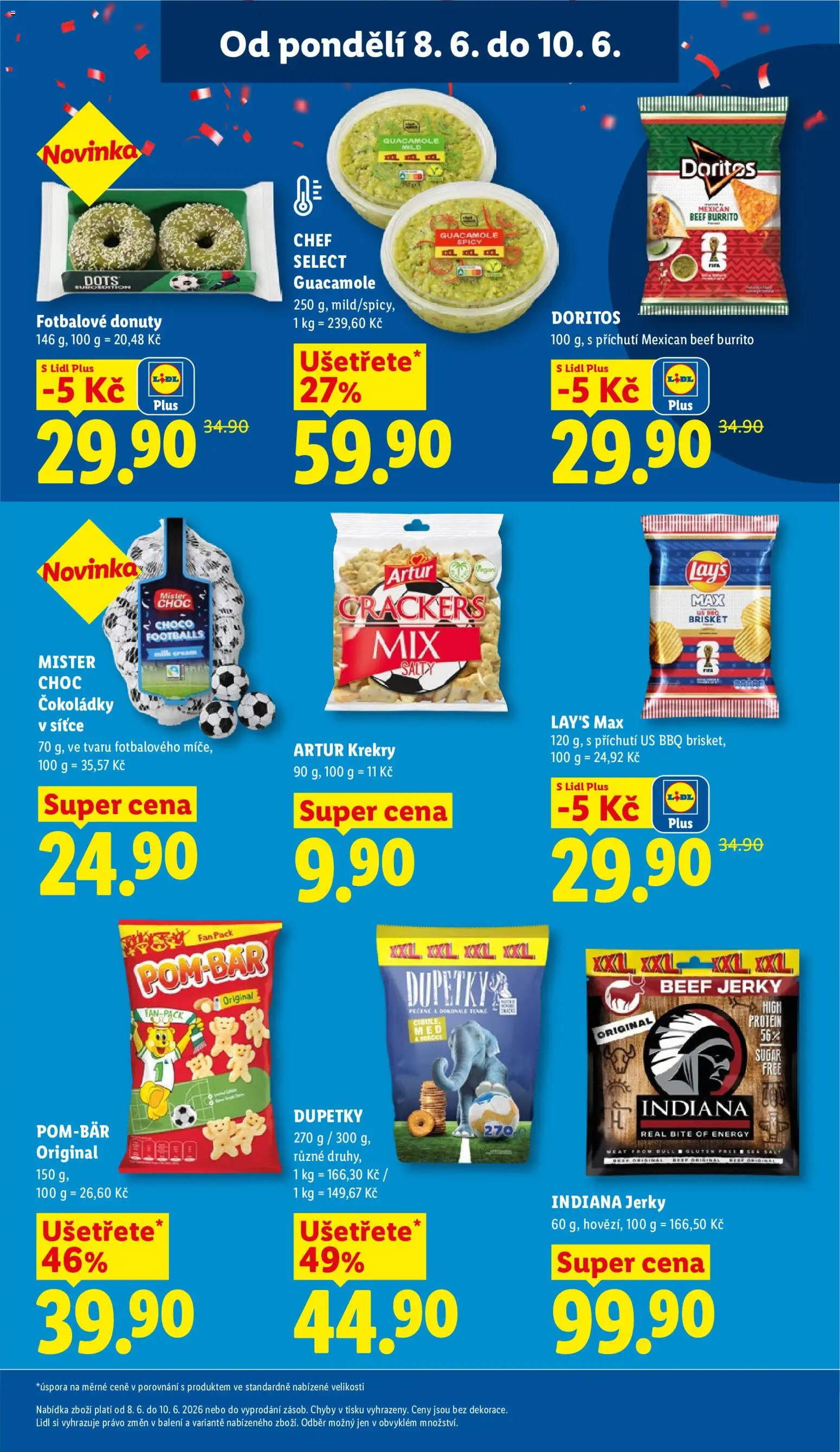 Lidl leták od 08.06.2026 | Strana: 25 | Produkty: Tortilla chips, Mister Choc, Hořčice, Protein