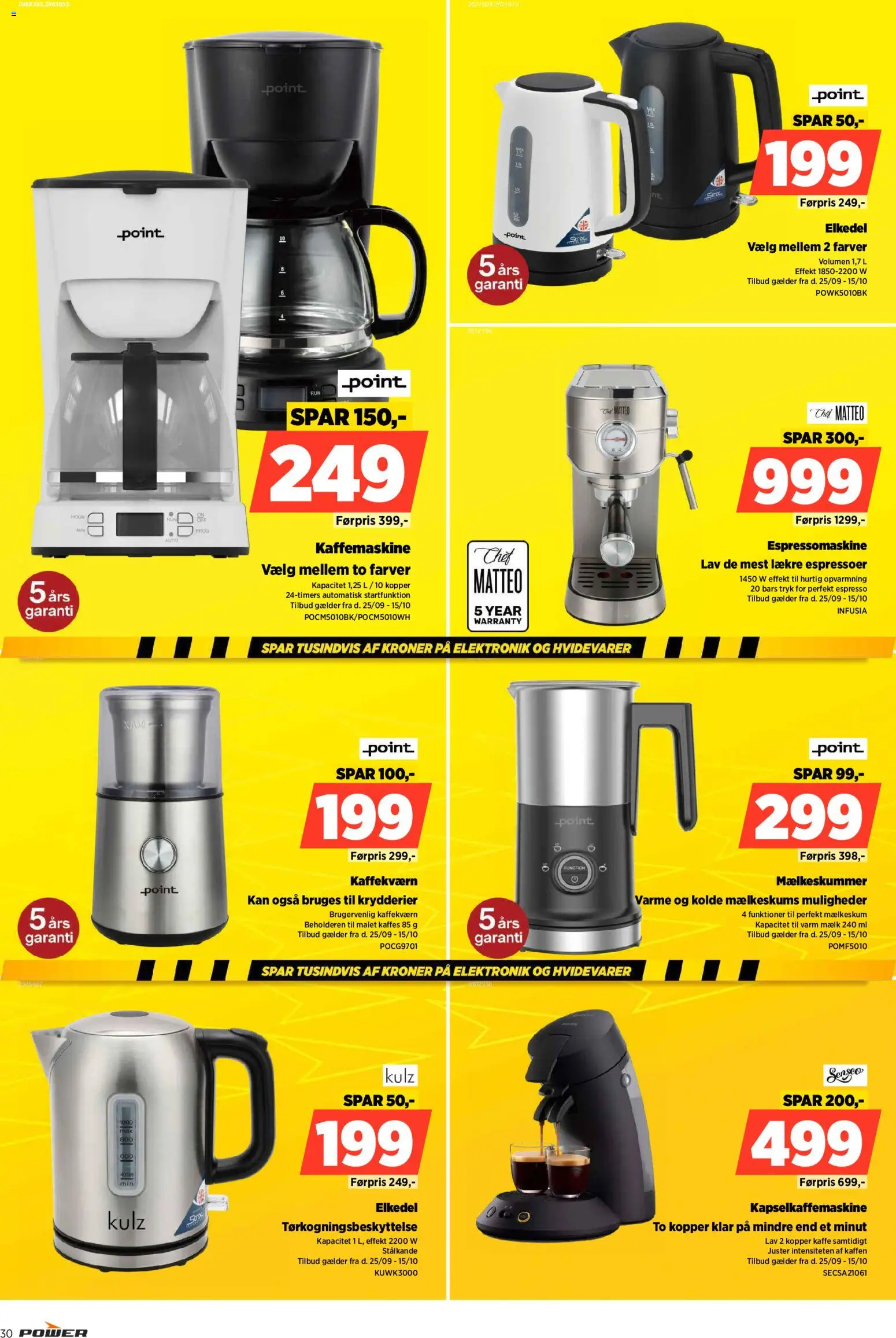 Power tilbudsavis – gyldig fra 09/10/2026 | Side: 30 | Produkter: Mælk, Kaffe, Kaffemaskine