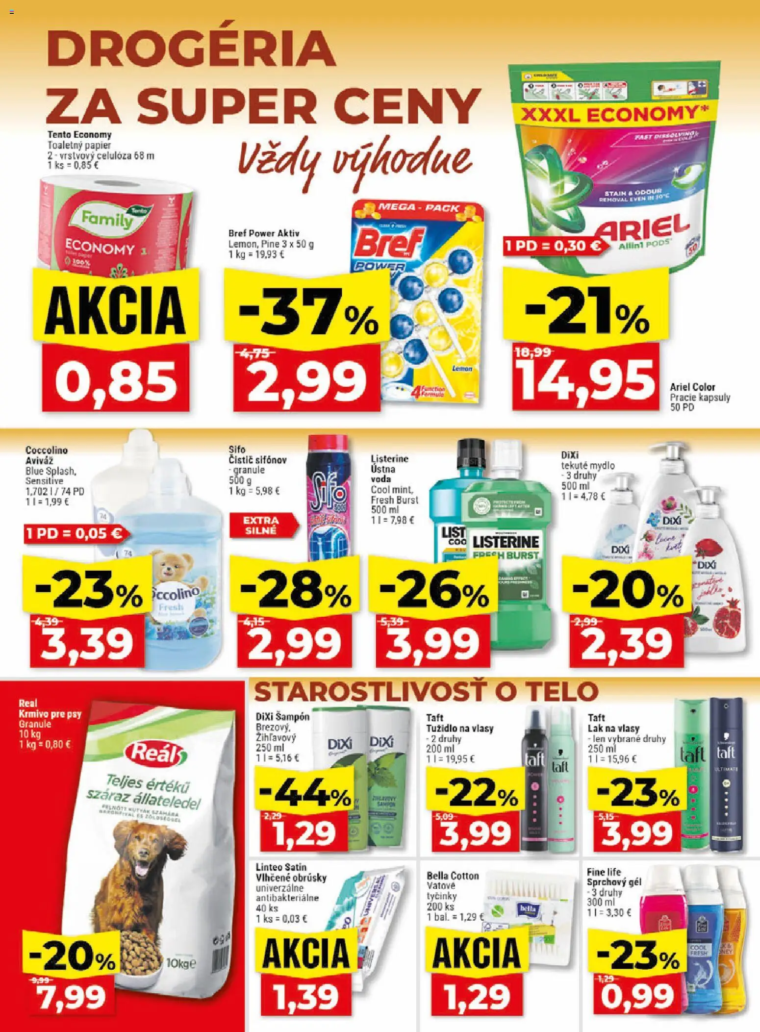 Nové Klas akcie – leták je platný od 10.08.2026 | Strana: 25 | Produkty: Šampón, Sprchový gél, Ariel, Voda