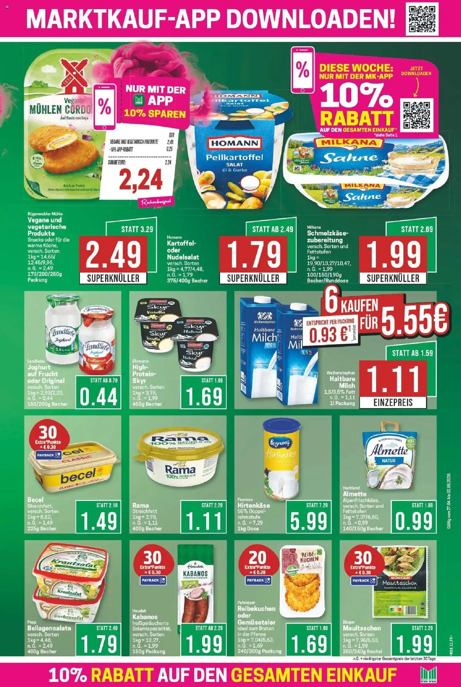 Marktkauf Prospekt Bad Salzuflen	 – gültig ab 27.04.2026 | Seite: 11 | Produkte: Joghurt, Milkana, Burger, Skyr