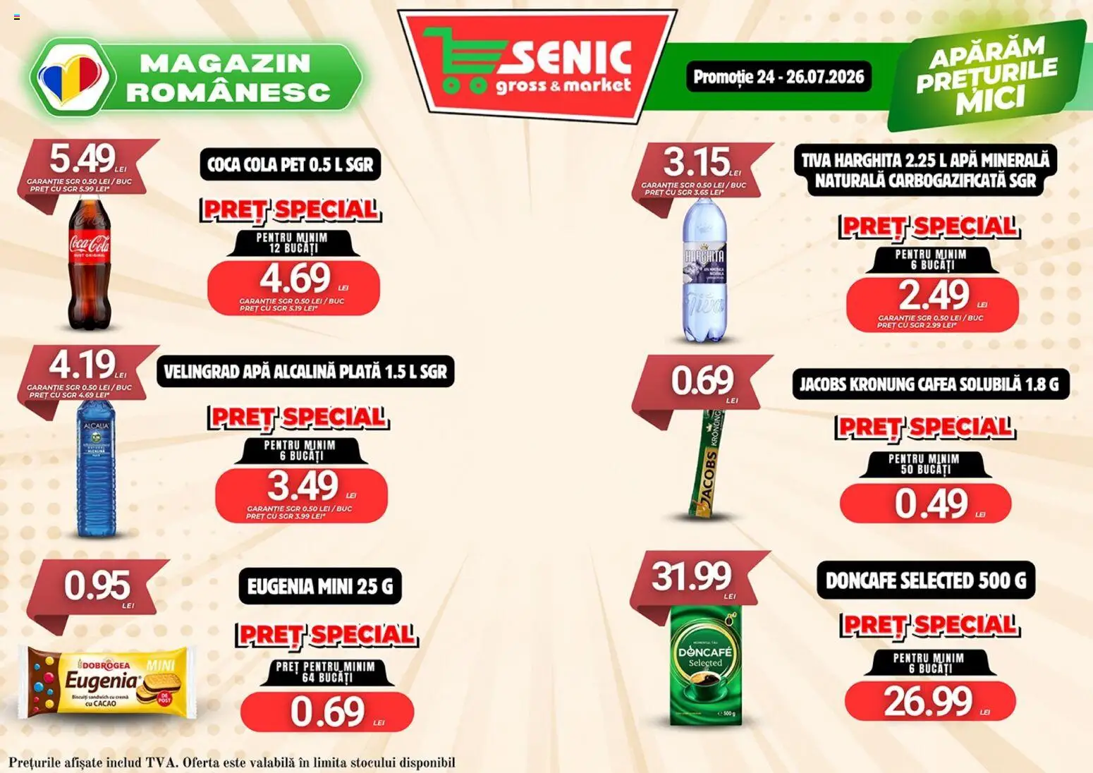 Noul catalog Senic – valabil de la 20.07.2026 | Pagină: 8 | Produse: Yazı tahtası kalemi, Mici, Amerikan servis, Köpek çiti