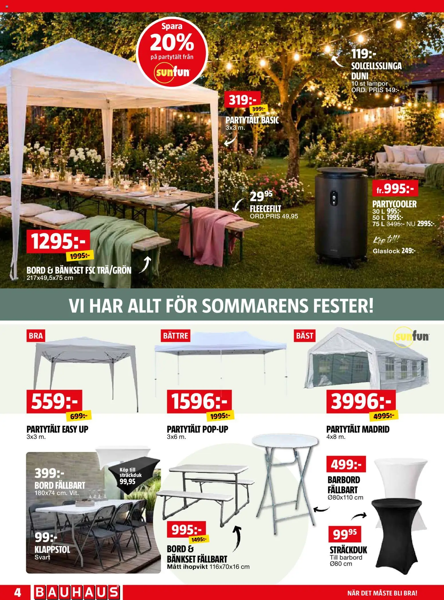 Bauhaus reklamblad aktuell från 01.06.2026 | Sida: 4 | Produkter: Barbord, Bord