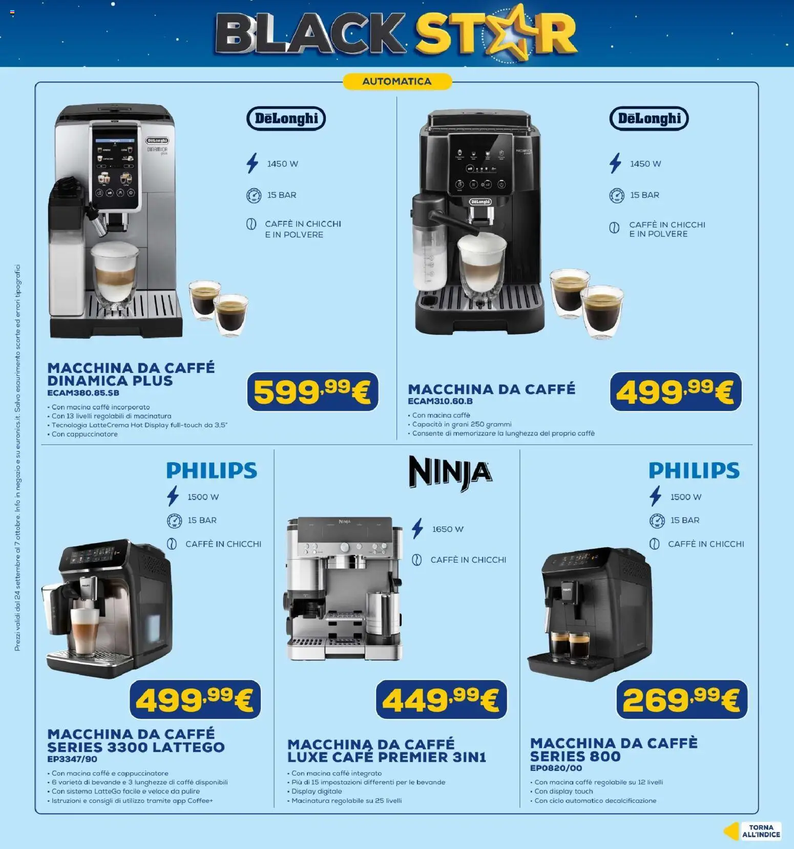 Volantino Euronics del 24/09/2026 | Pagina: 26 | Prodotti: Macchina da caffe, Caffè, Bevande, Macina