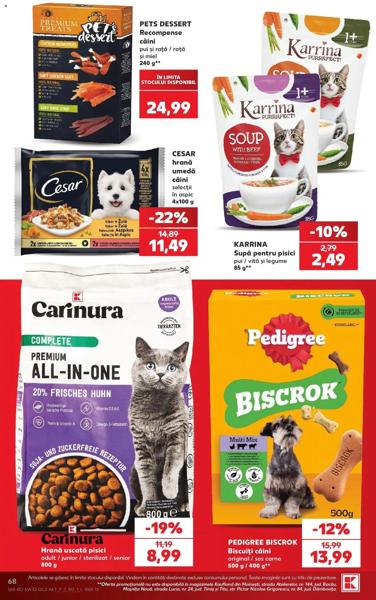 Noul catalog Kaufland – valabil de la 05.08.2026 | Pagină: 68 | Produse: Pui, Rață, Biscuiți, Legume