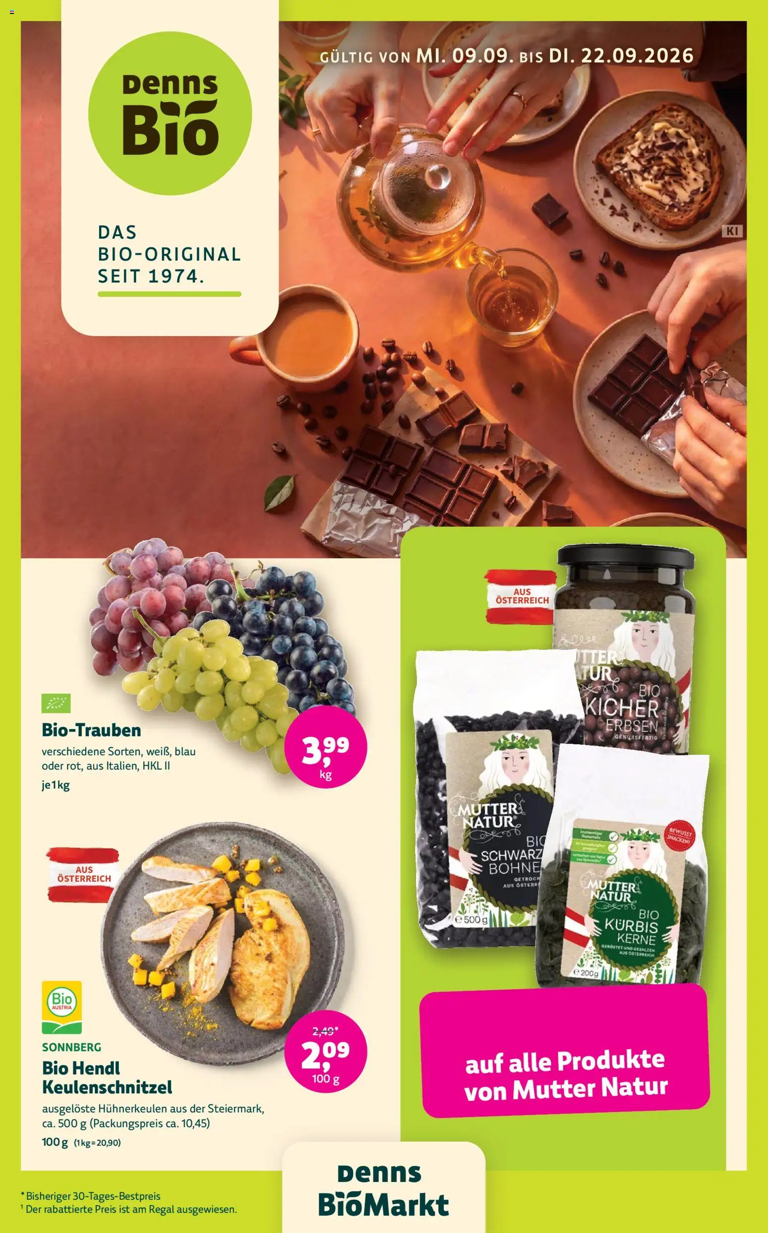 Denns BioMarkt Angebote gültig ab 09.09.2026 | Seite: 1 | Produkte: Kürbis, Bohne, Regal, Geröstet