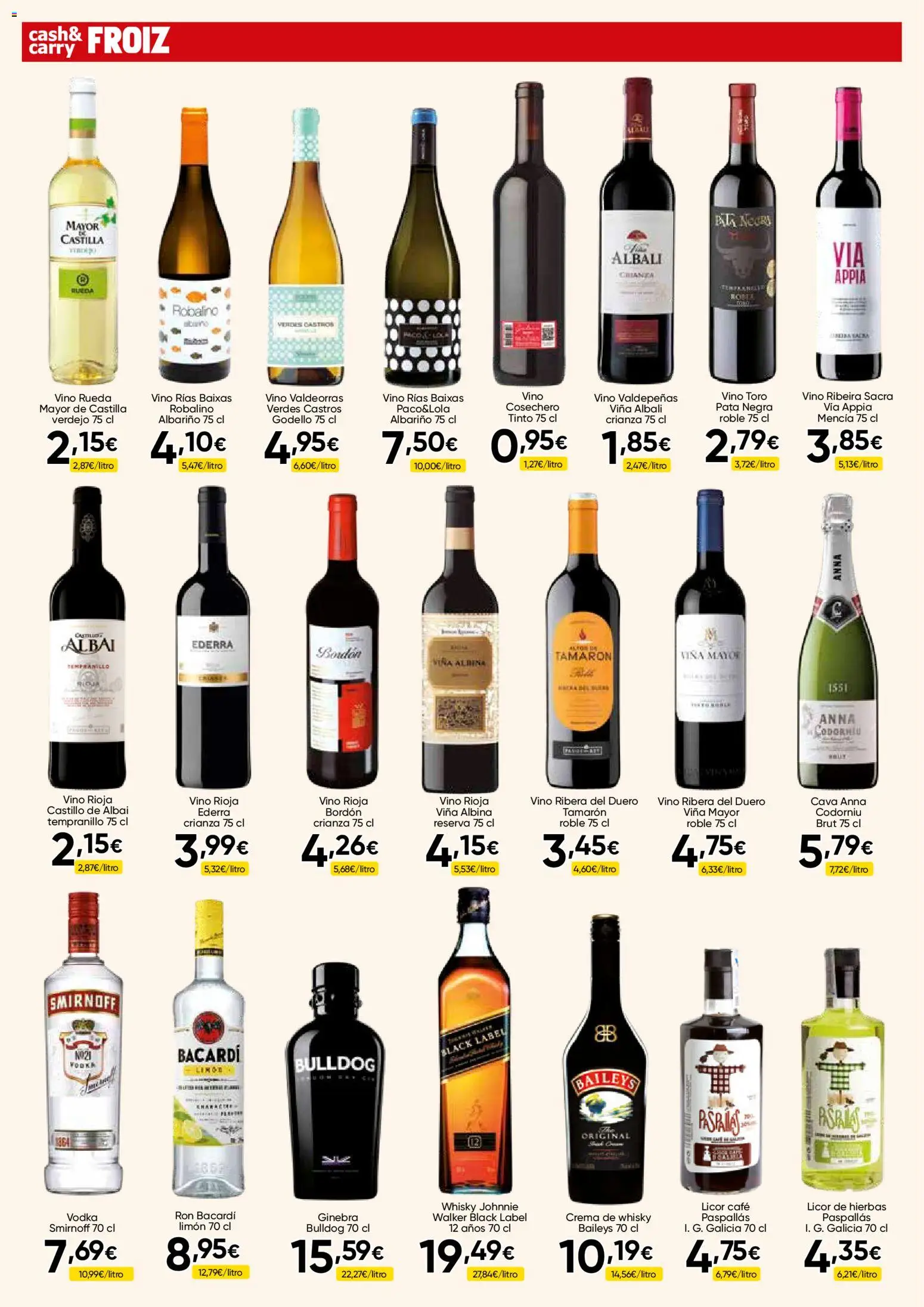 Froiz - Folleto Cash │ válido desde el 15/10/2026 | Página: 8 | Productos: Baileys, Crema, Whisky, Hierbas