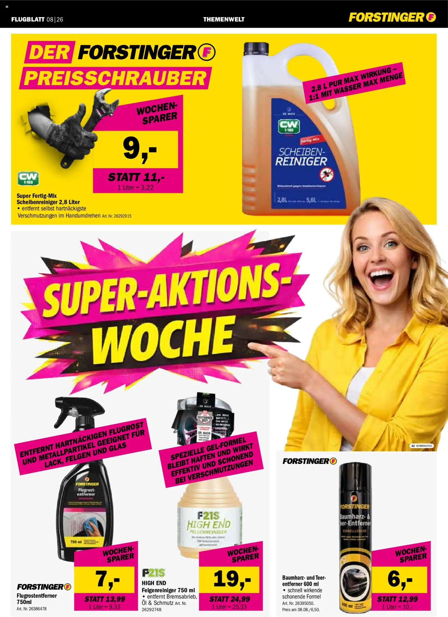 Forstinger Flugblatt gültig ab 10.08.2026 | Seite: 3 | Produkte: Wasser, Öl
