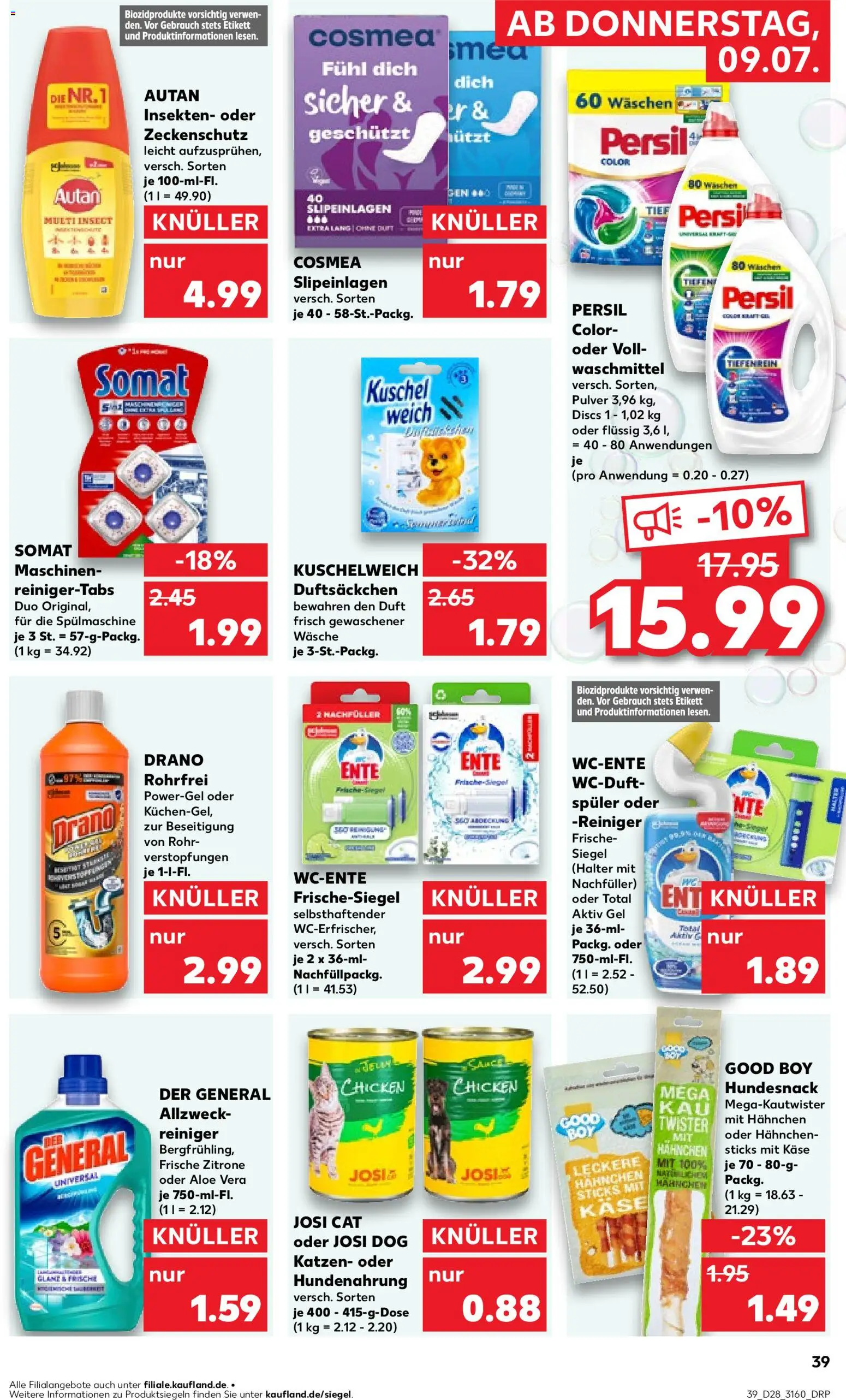 Kaufland Prospekt Jena – gültig ab 09.07.2026 | Seite: 39 | Produkte: Käse, Duft, Zitrone, Persil