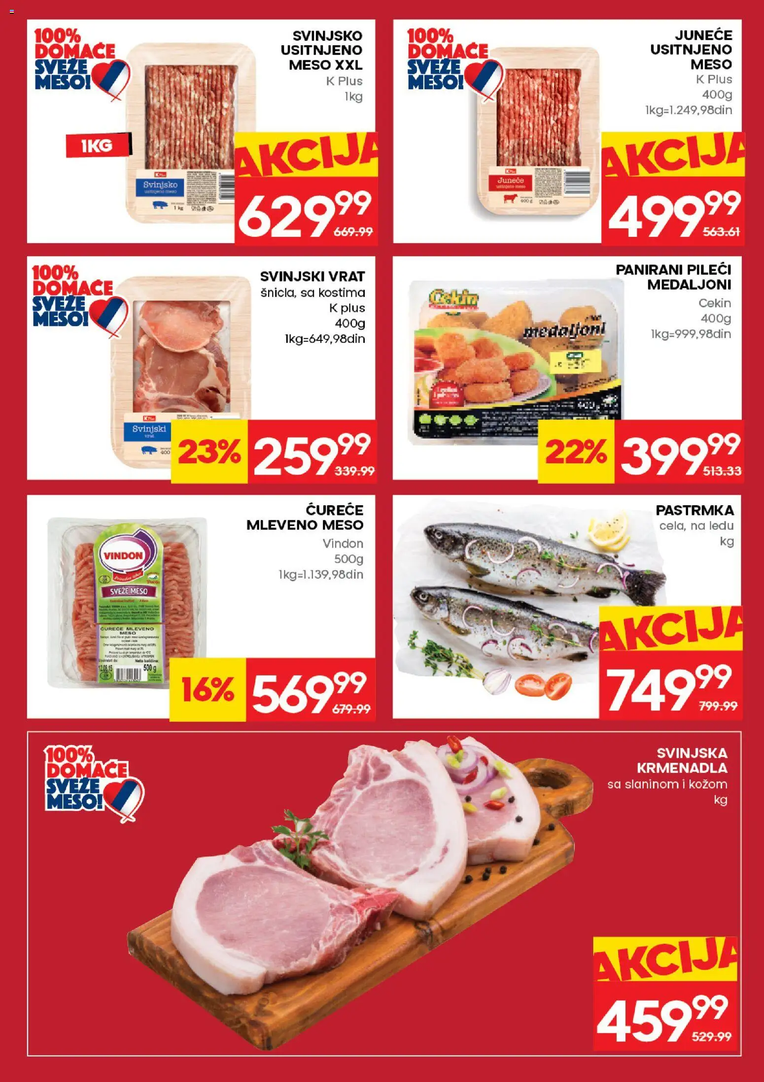 Idea katalog - važi od 11.06.2026 | Strana: 5 | Proizvode: Mleveno meso, Pastrmka, Svinjski vrat, Krmenadla