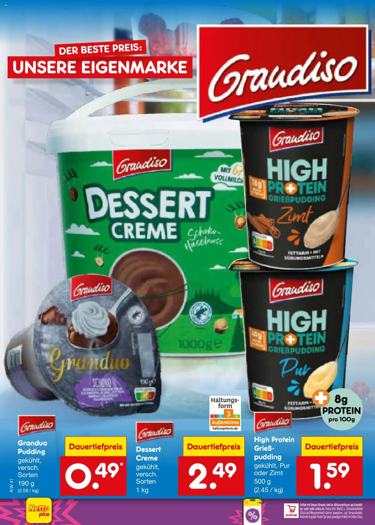 Netto Marken-Discount Prospekt – gültig ab 05.10.2026 | Seite: 50 | Produkte: Grieß, High protein pudding, Pudding, Creme