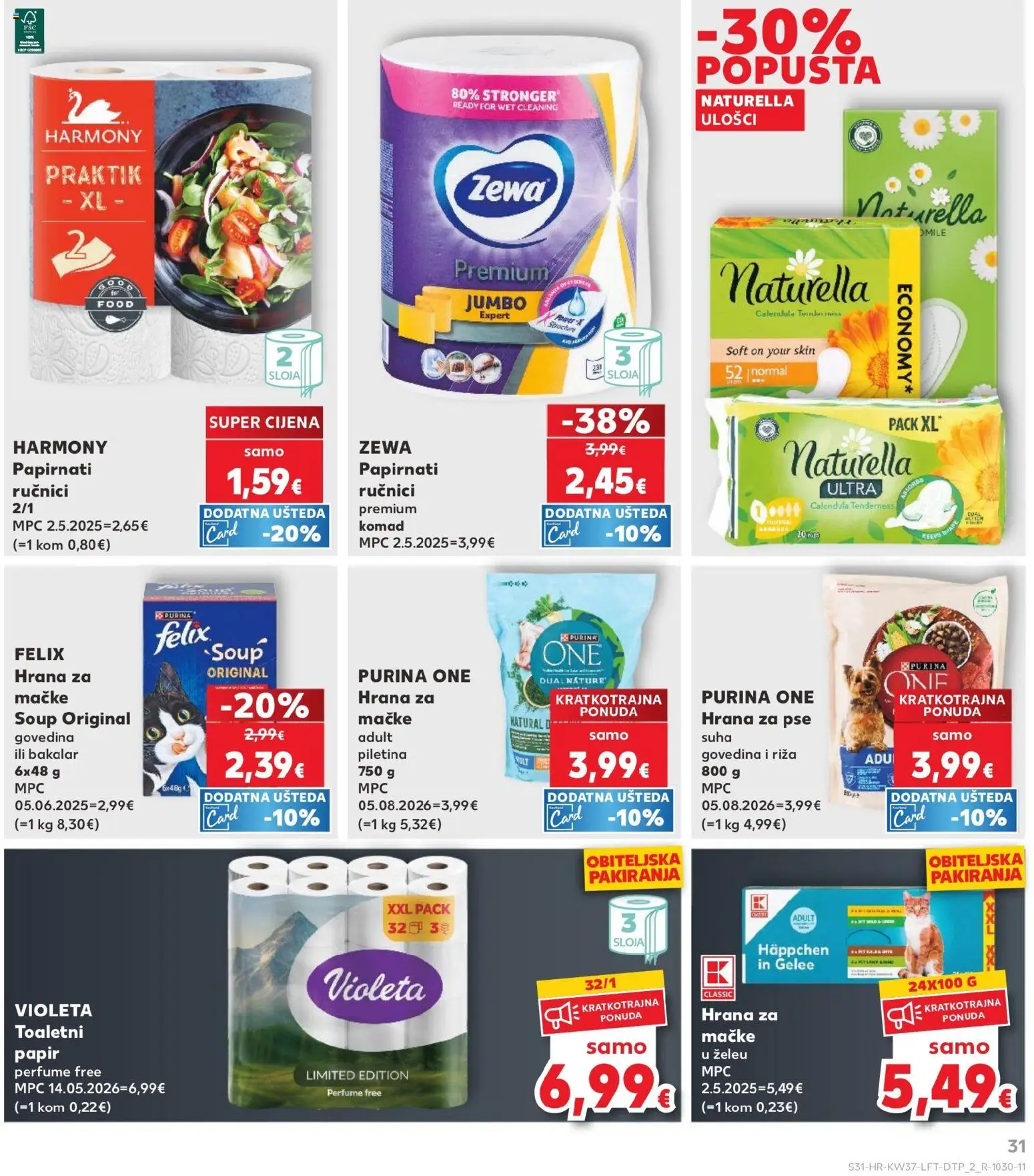 Kaufland katalog | vrijedi od 09.09.2026 | Stranica: 31 | Proizvodi: Piletina, Govedina, Toaletni papir, Violeta