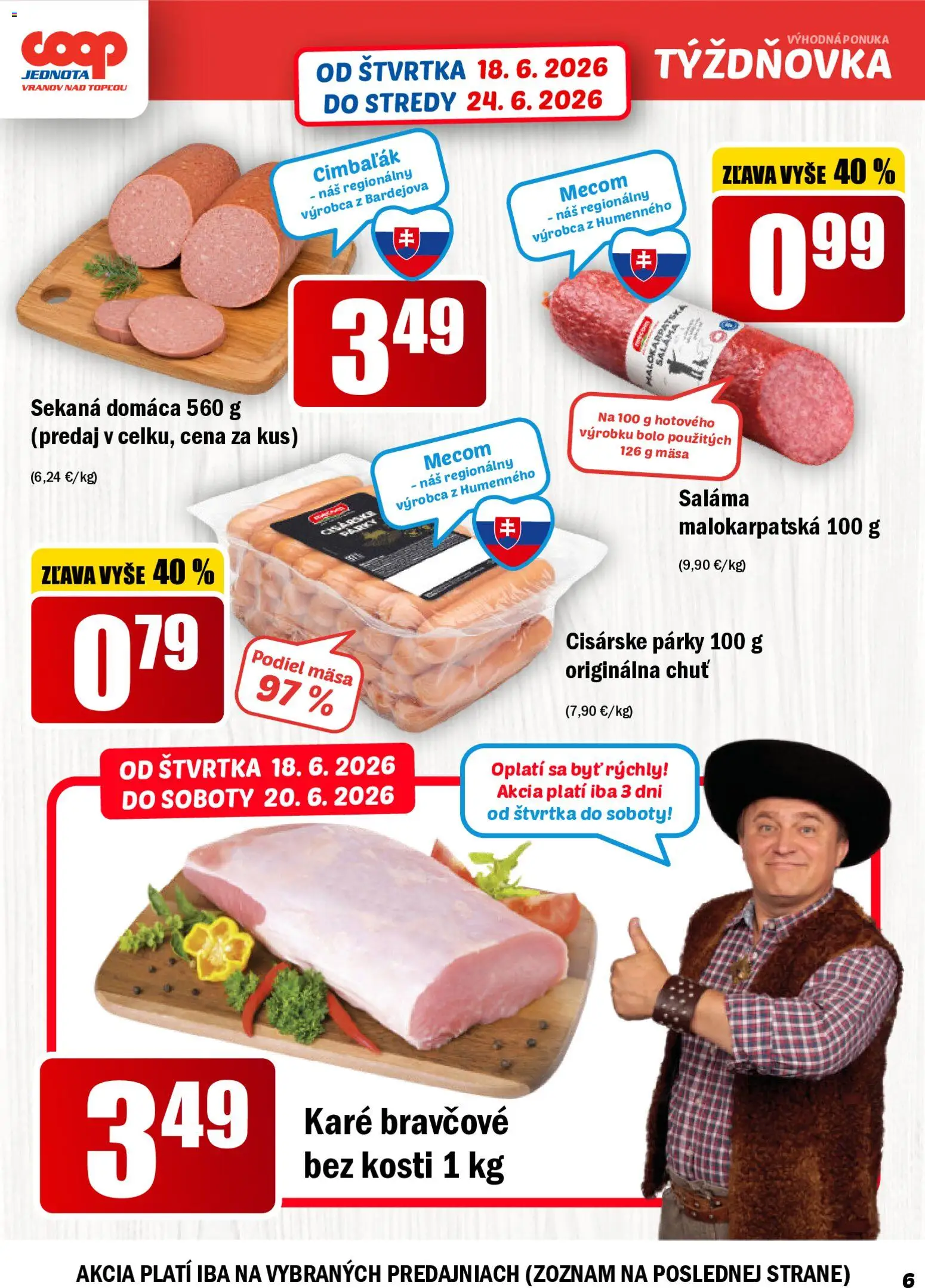 Nové COOP Jednota akcie – leták je platný od 18.06.2026 | Strana: 6