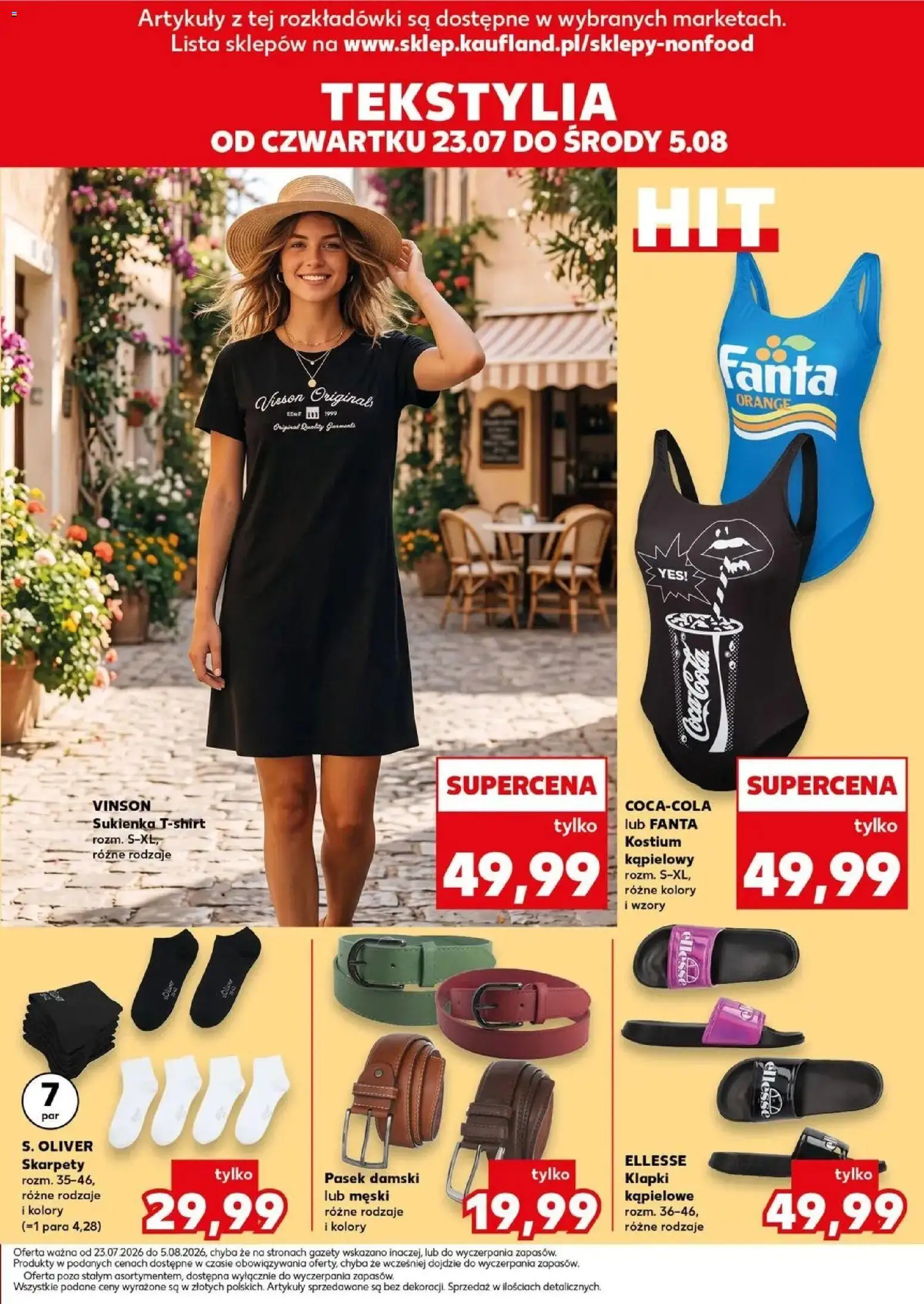 Kaufland gazetka - Złap Okazje od 23.07.2026 | Strona: 9 | Produkty: Klapki, Pasek, Gazety, Fanta