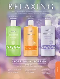 Justine specials catalogue – valid from 01.05.2026 | Page: 47 | Products: Tissue oil, Bath, Oil