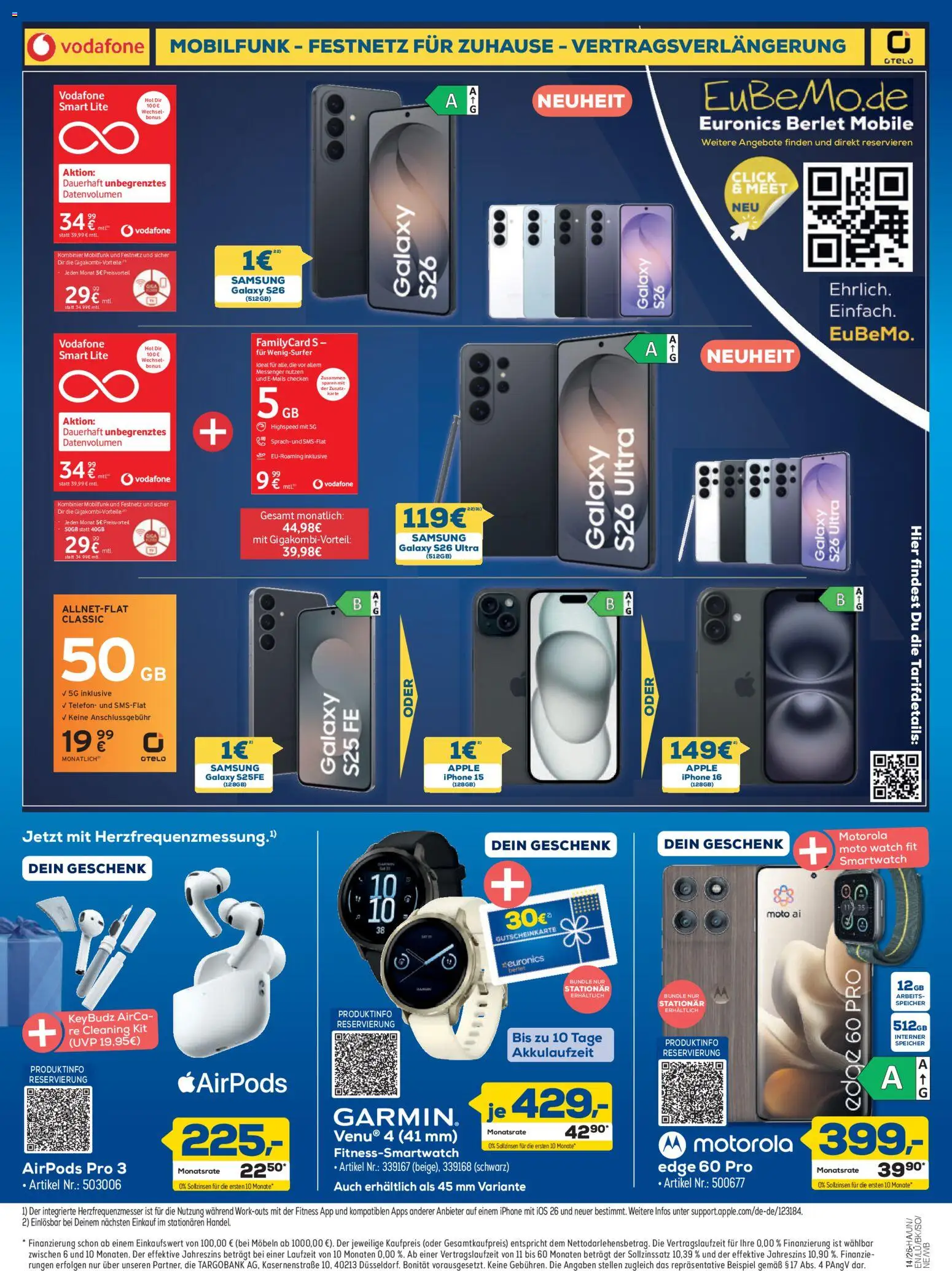 Euronics Prospekt Berlet – gültig ab 26.03.2026 | Seite: 14 | Produkte: Airpods, Iphone, Apple, Telefon