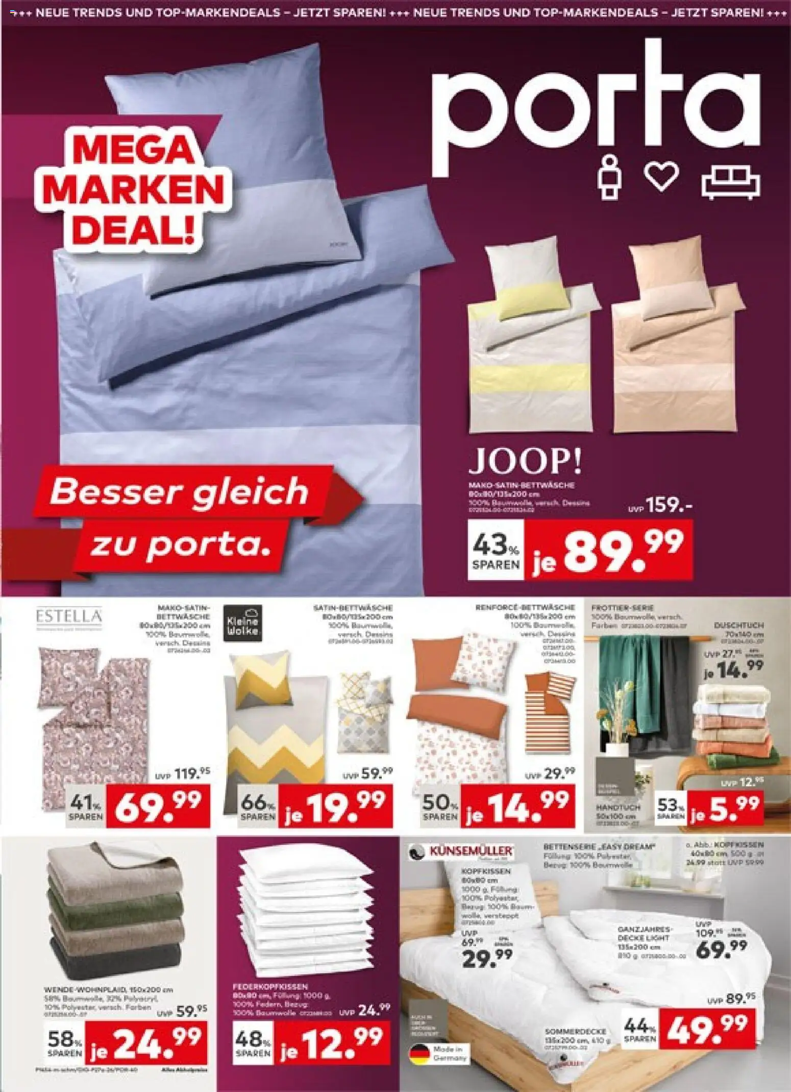 Porta! Prospekt – gültig ab 03.08.2026 | Seite: 9 | Produkte: Kopfkissen