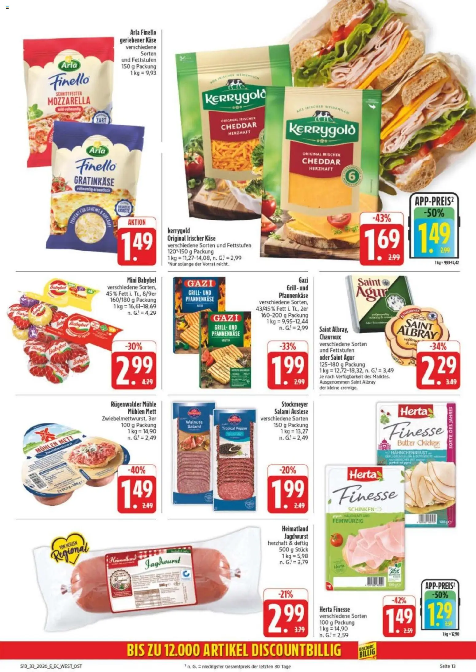 Edeka Prospekt Leipzig – gültig ab 10.08.2026 | Seite: 17 | Produkte: Mühle, Mozzarella, Babybel, Salami