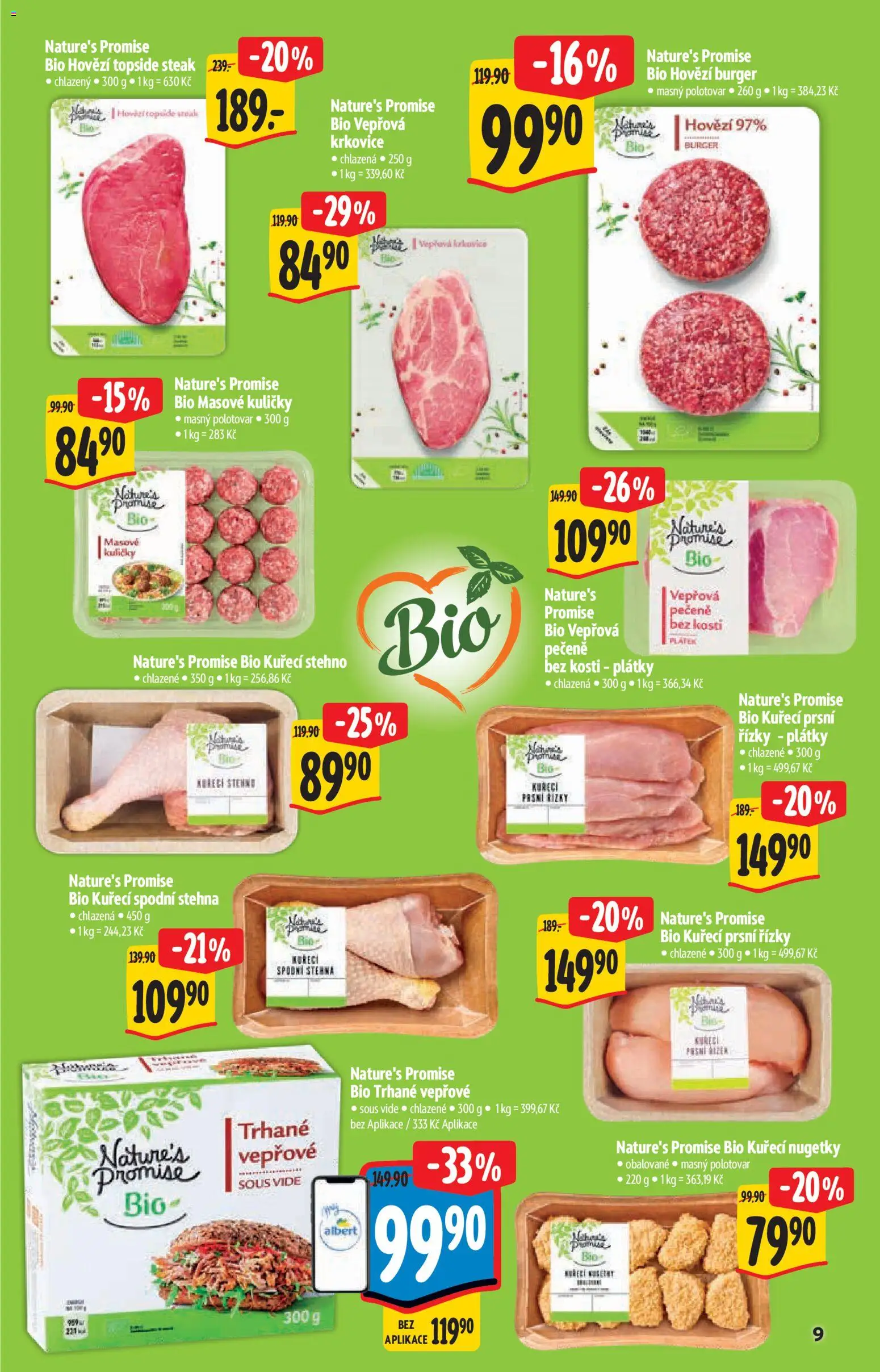 Albert katalog - Hypermarket - Bio od 02.09.2026 | Strana: 9 | Produkty: Burger, Hovězí, Prsní řízky, Krkovice