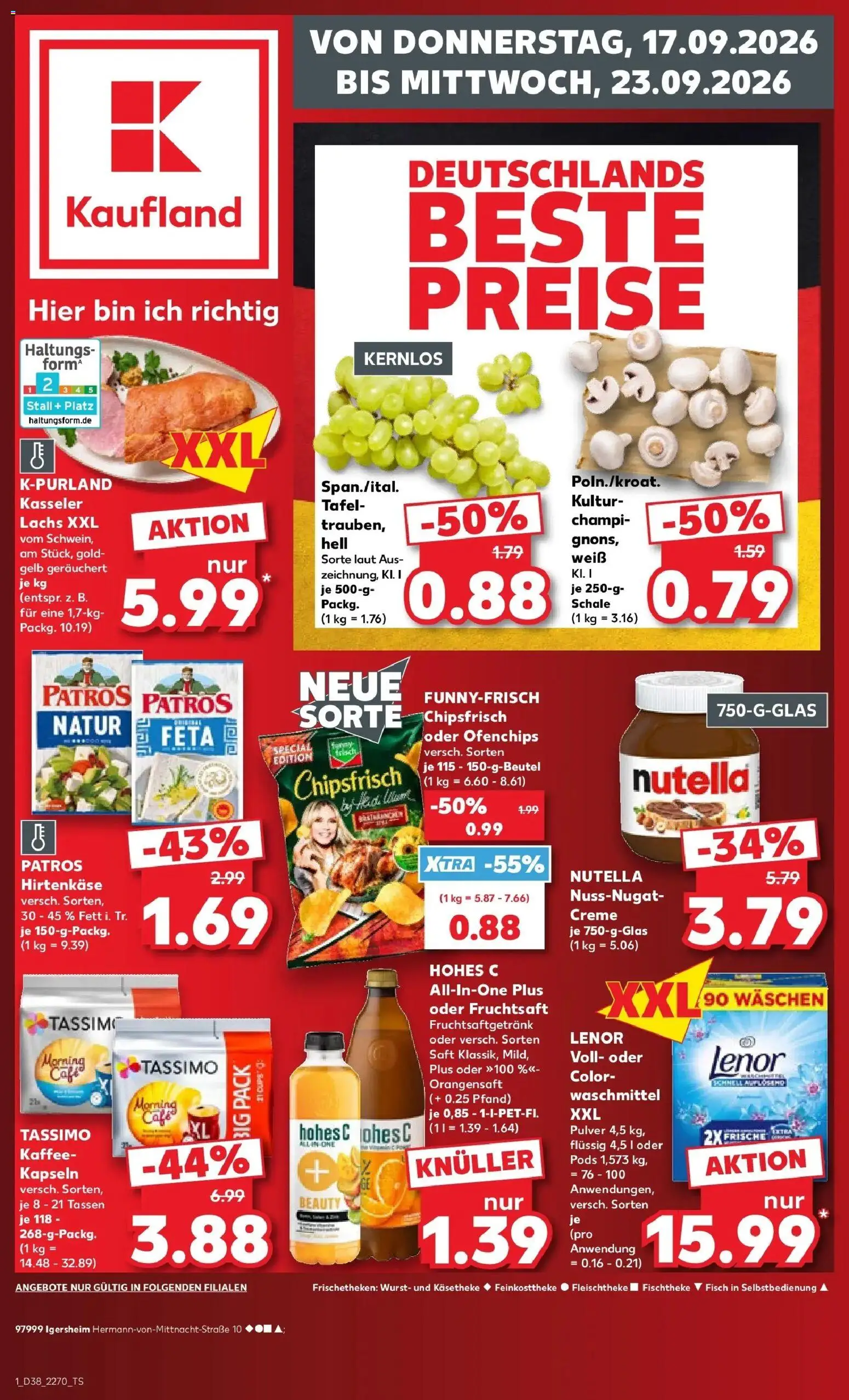 Prospekt Kaufland ab 14.09.2026 » Angebote Online zum Blättern | Seite: 13 | Produkte: Fisch, Waschmittel, Hohes c, Fruchtsaft