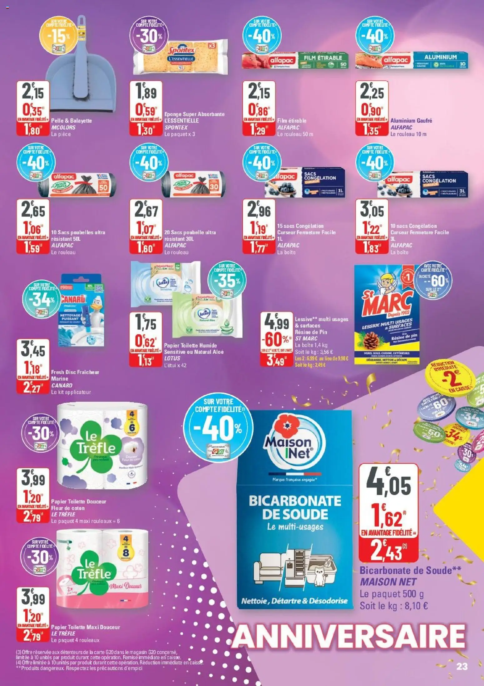 {H1} | Page: 24 | Produits: Poubelle, Papier toilette, Coton, Sacs poubelle