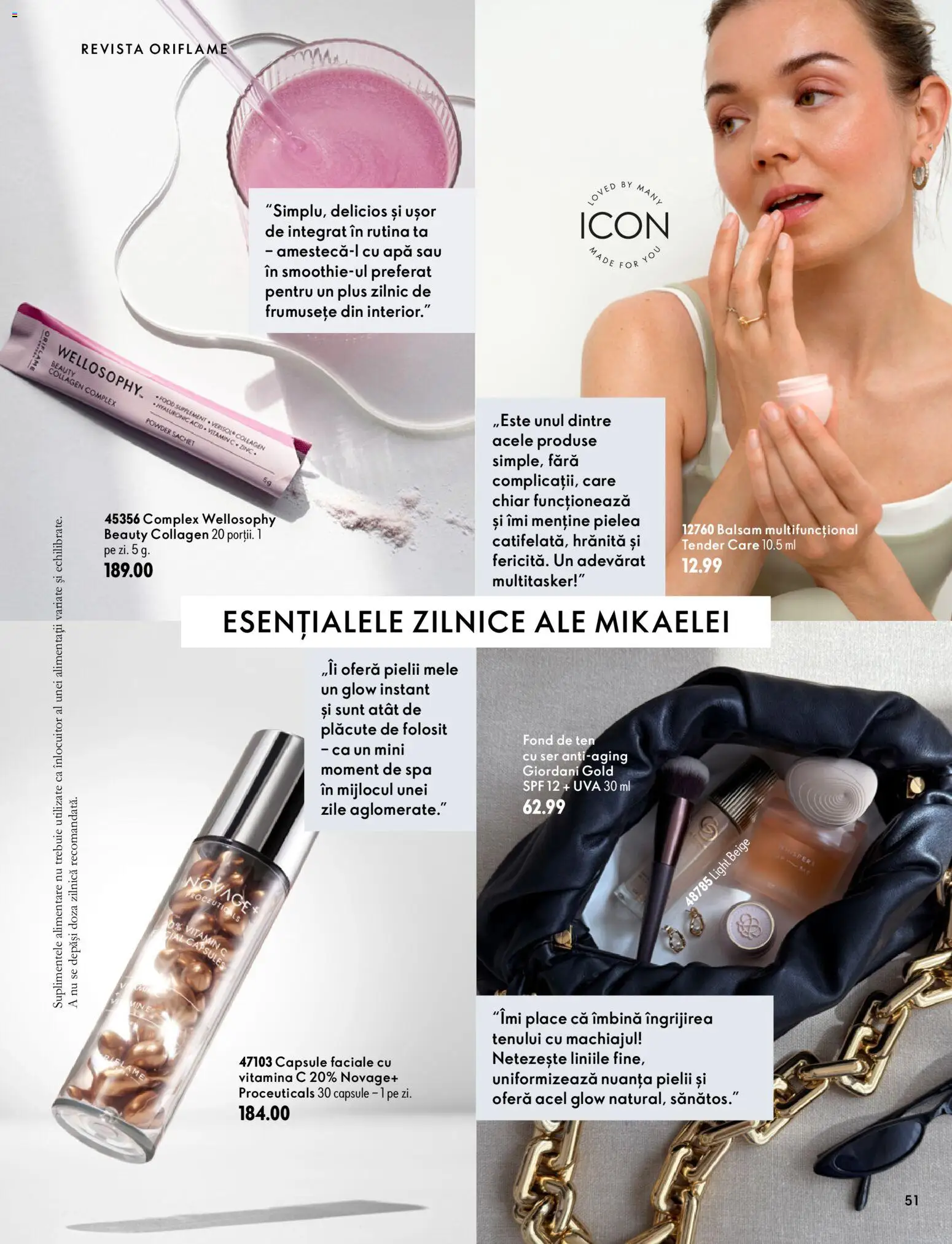 Noul catalog Oriflame – valabil de la 30.09.2026 | Pagină: 51 | Produse: Fond de ten, Balsam, Apă, Plus
